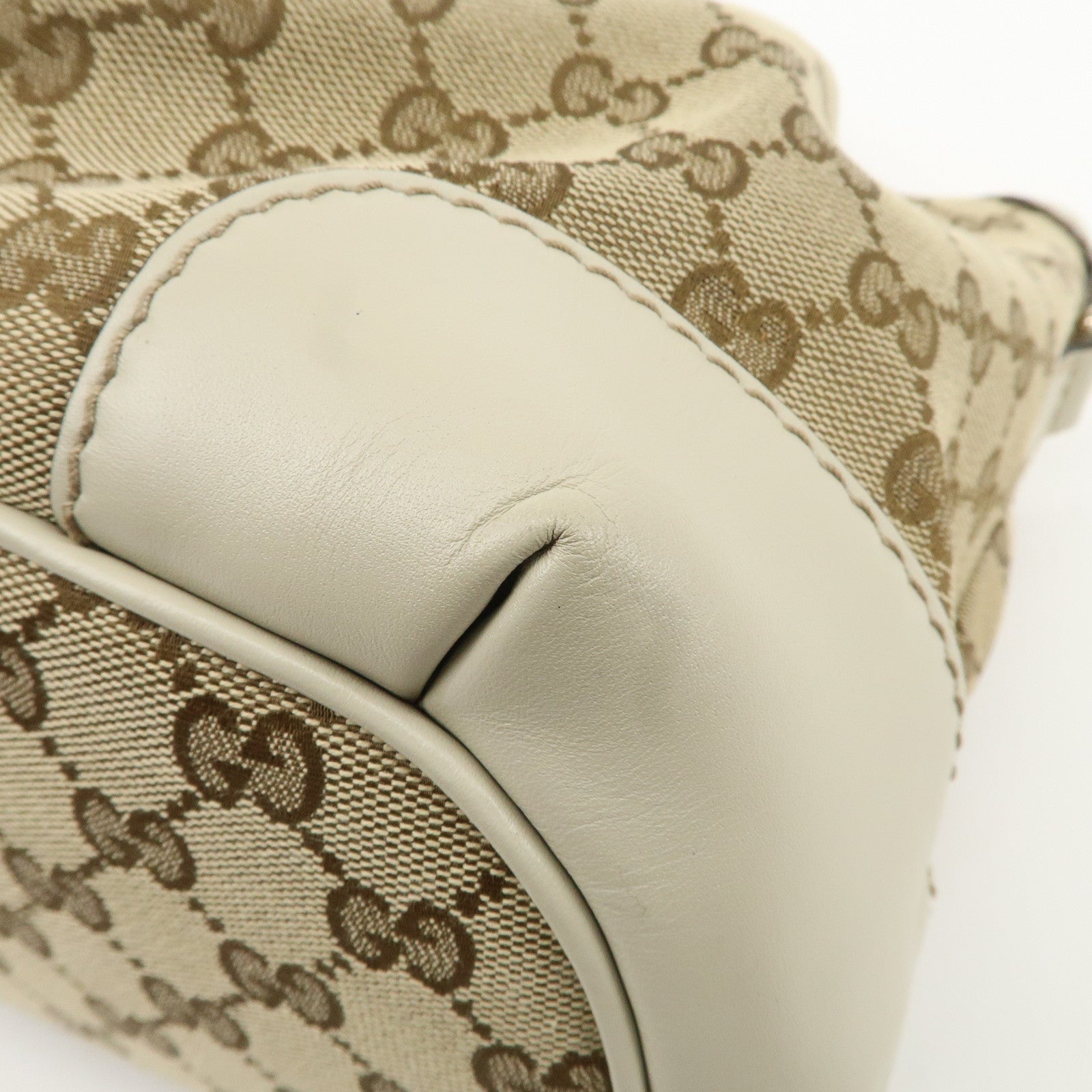 GUCCI Sukey GG Canvas Leather 2Way Bag Hand Bag Beige Ivory