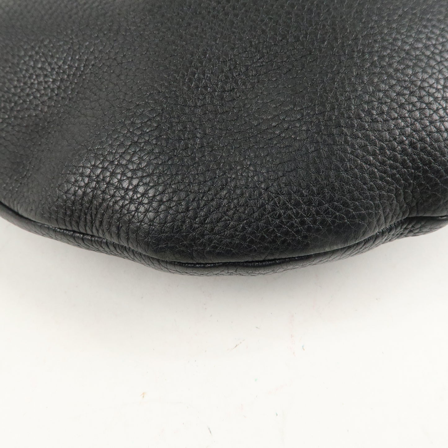 PRADA Logo Leather Shoulder Bag  Black Silver Hardware