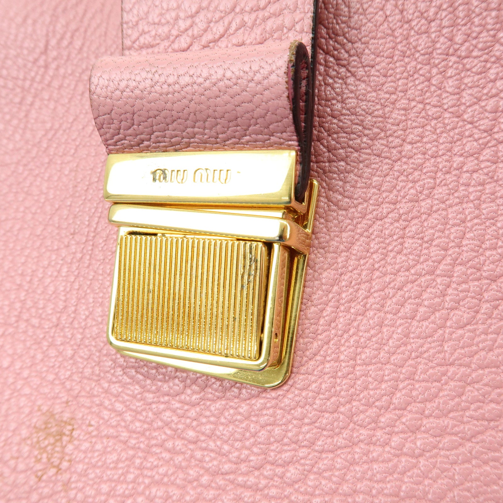 MIU MIU Madras Leather 2Way Bag Hand Bag Shoulder Bag Pink RR1951