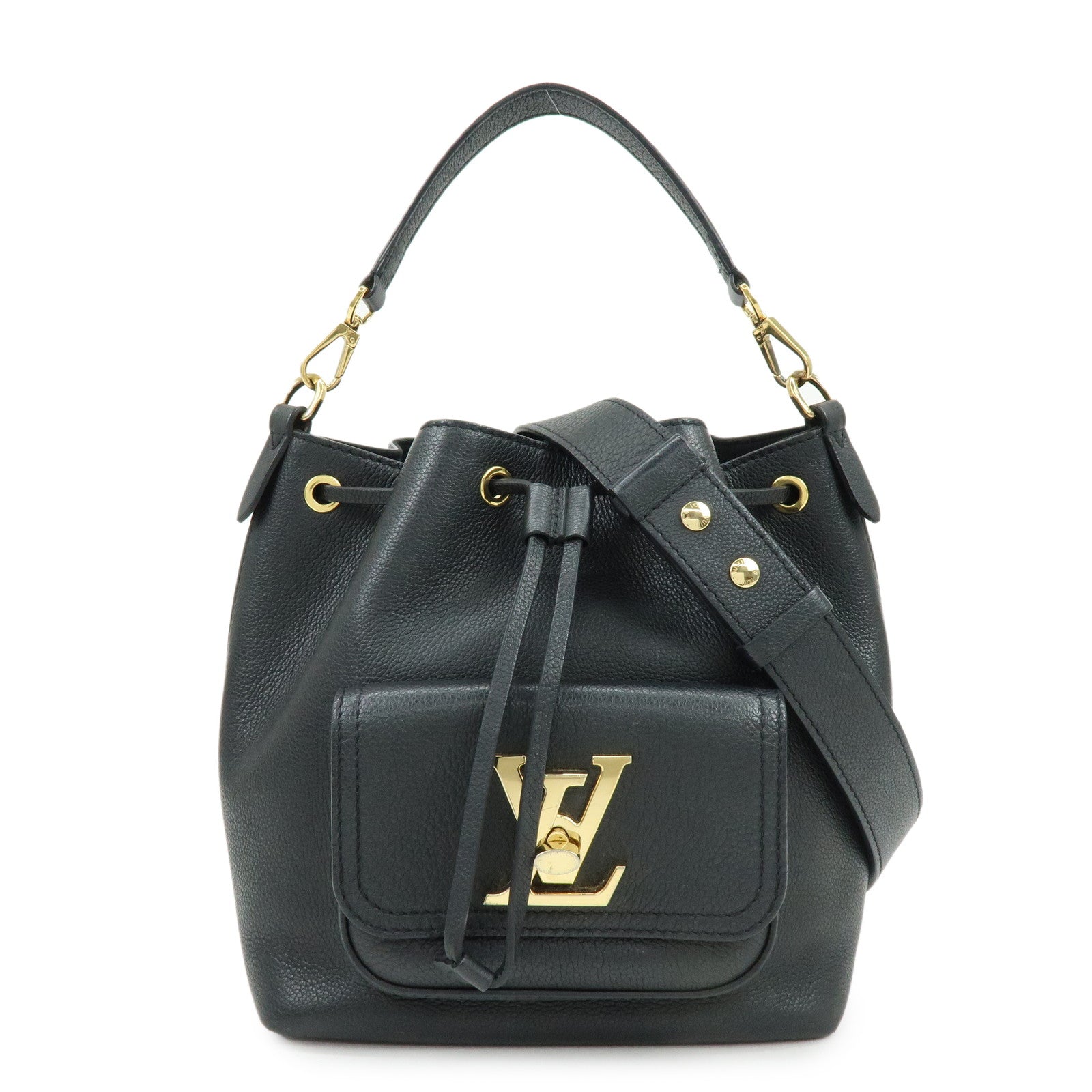 Louis Vuitton Lockme Bucket NV 2Way Bag Hand Bag Black M57687
