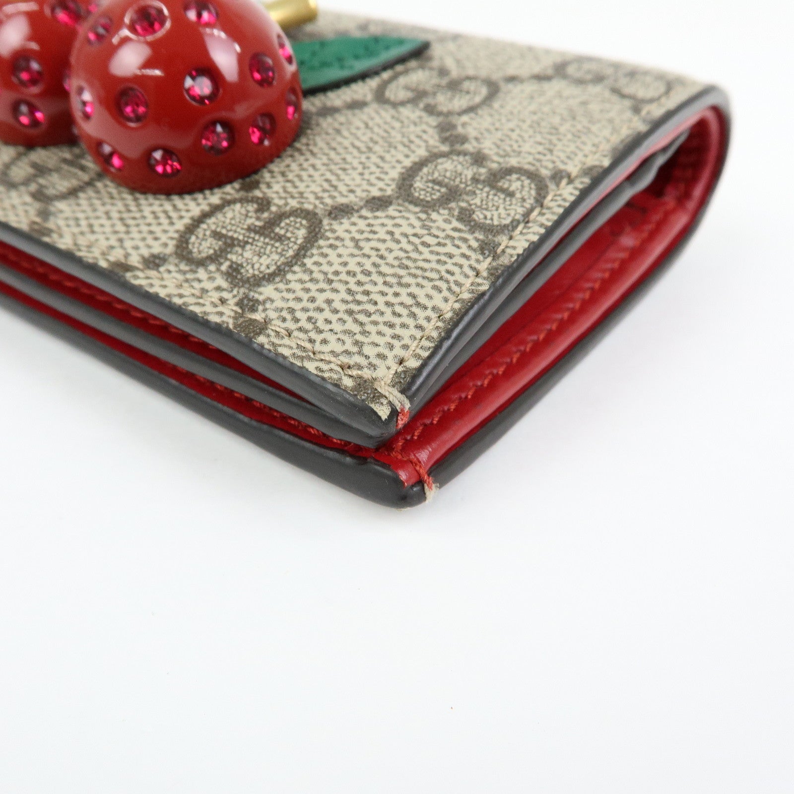 GUCCI Interlocking G GG Supereme Cherry Compact Wallet 476050