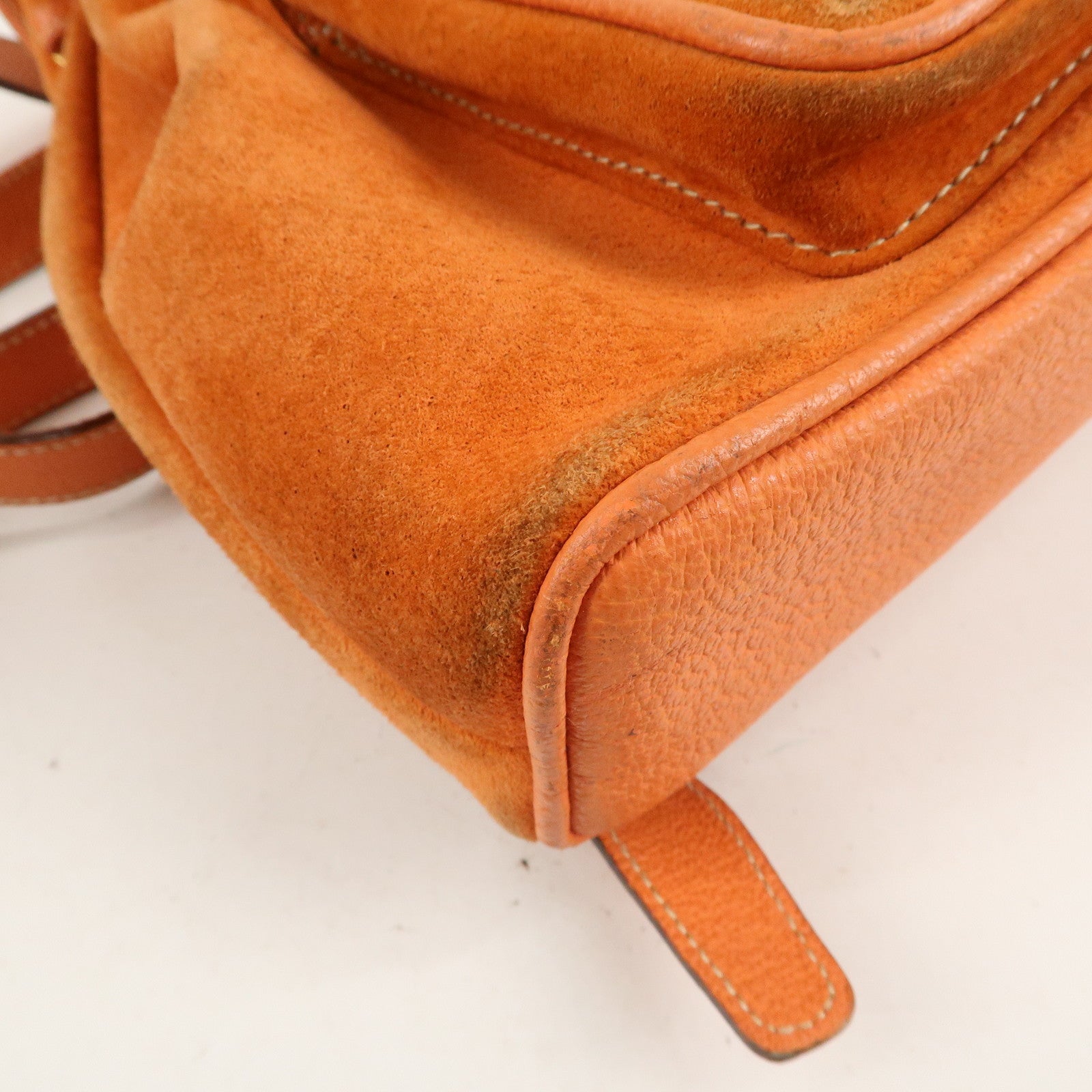 GUCCI Bamboo Suede Ruck Sack Back Pack Orange 003.3444.0030