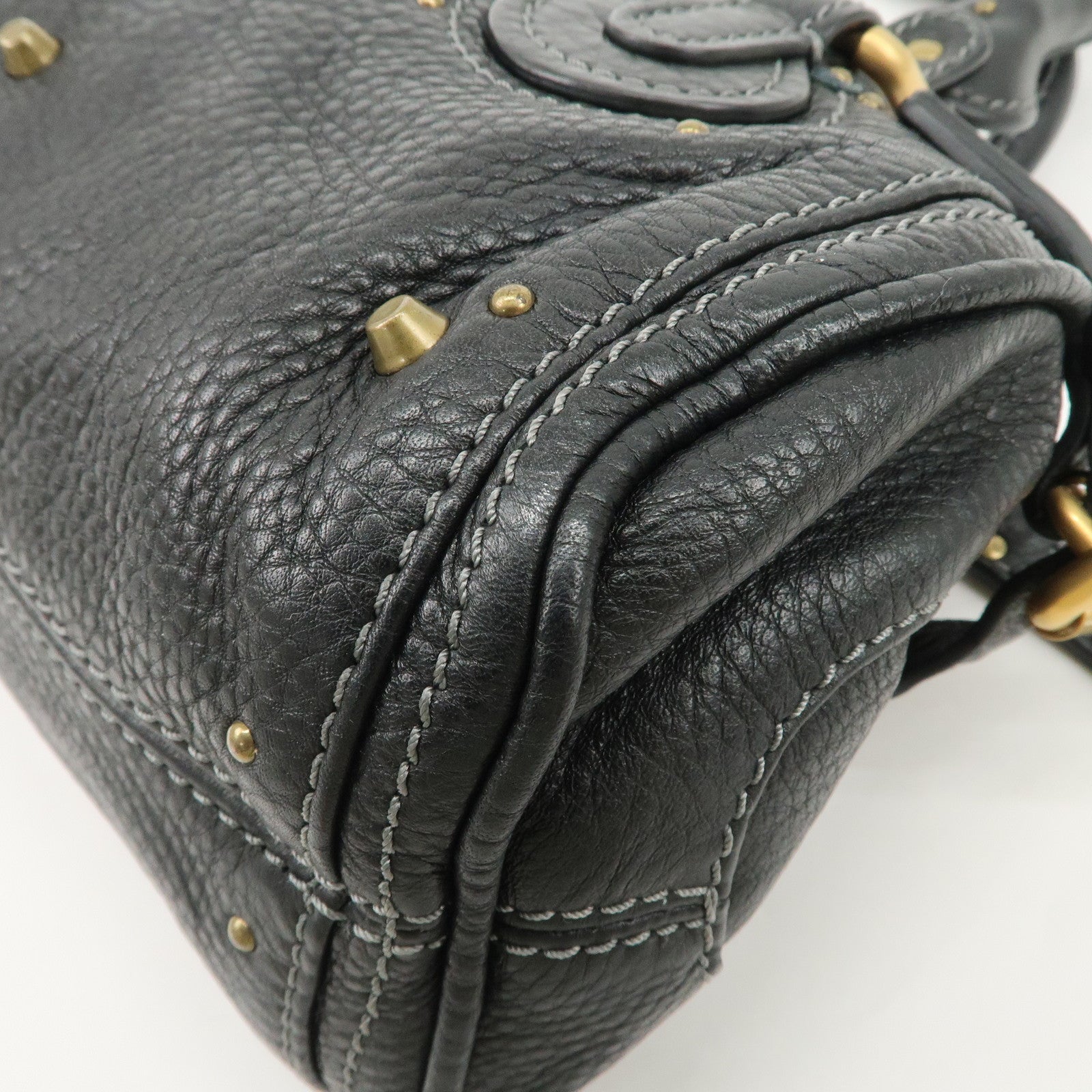 Chloe Paddington Leather Mini Hand Bag Black Used