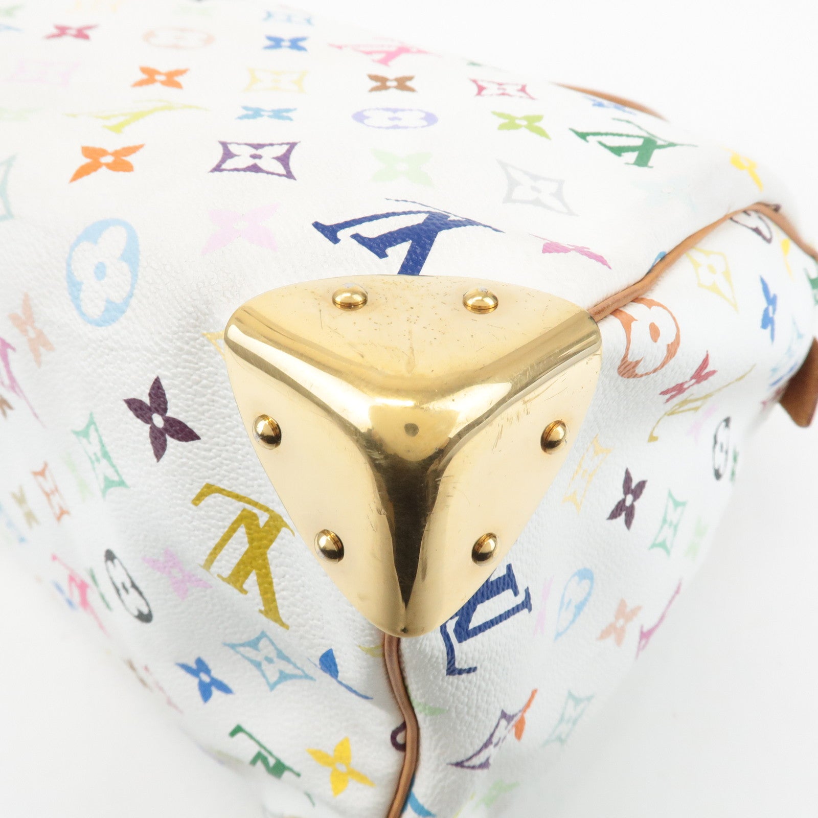 Louis Vuitton Monogram Multicolor Speedy 30 Hand Bag Blanc M92642 Used