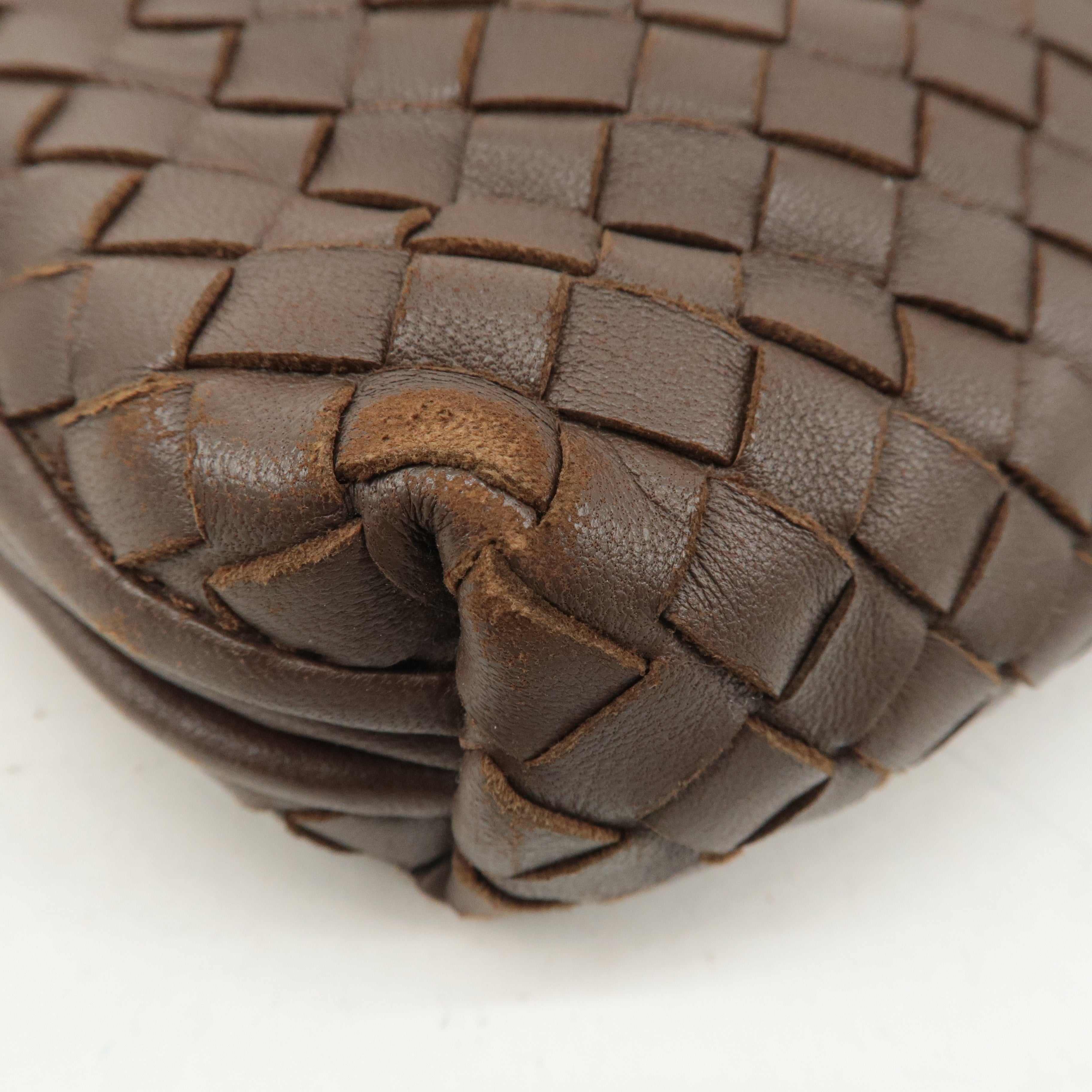 BOTTEGA VENETA Intrecciato Leather Shoulder Bag Brown