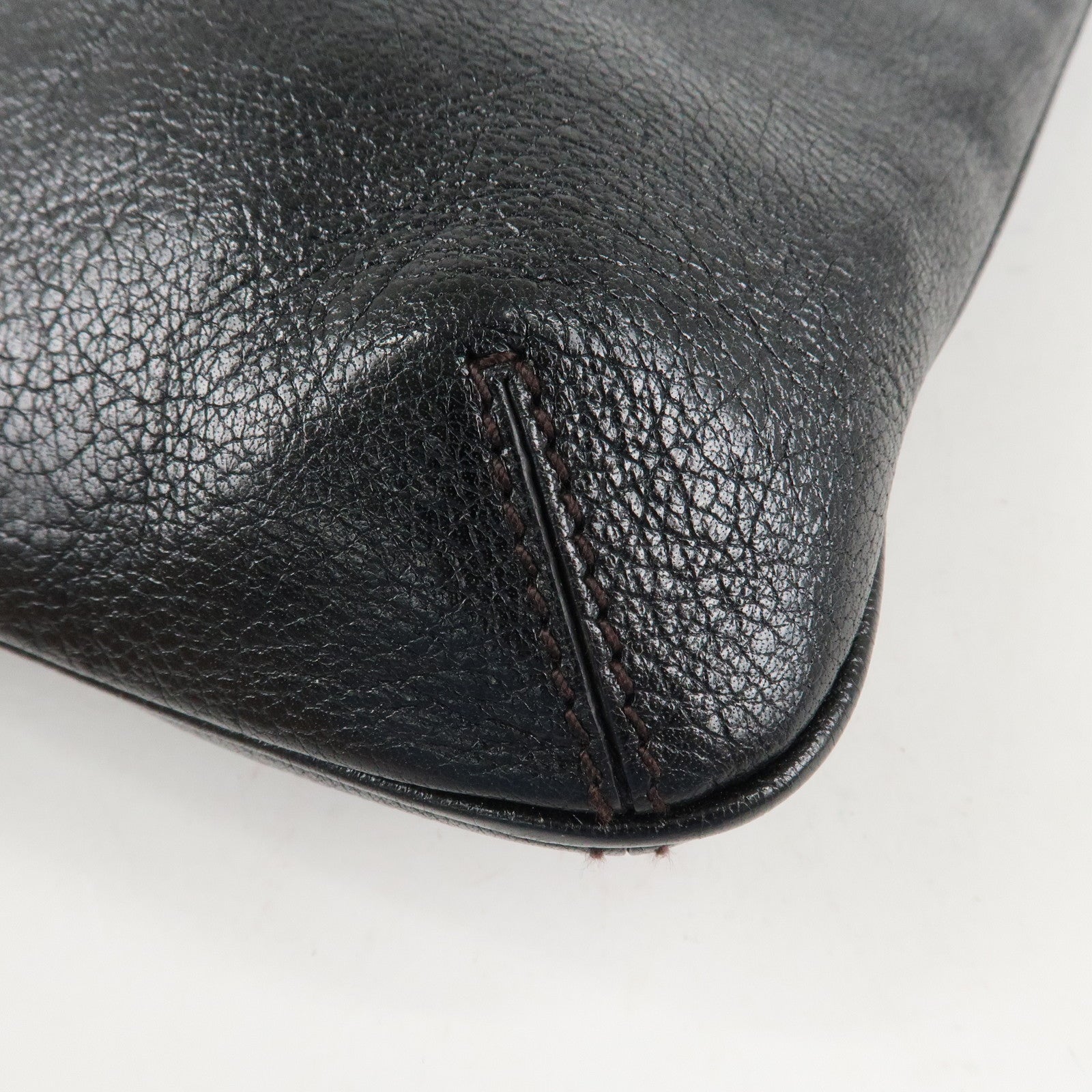 Cartier Leather Shoulder Bag Tote Bag Hand Bag Black Used
