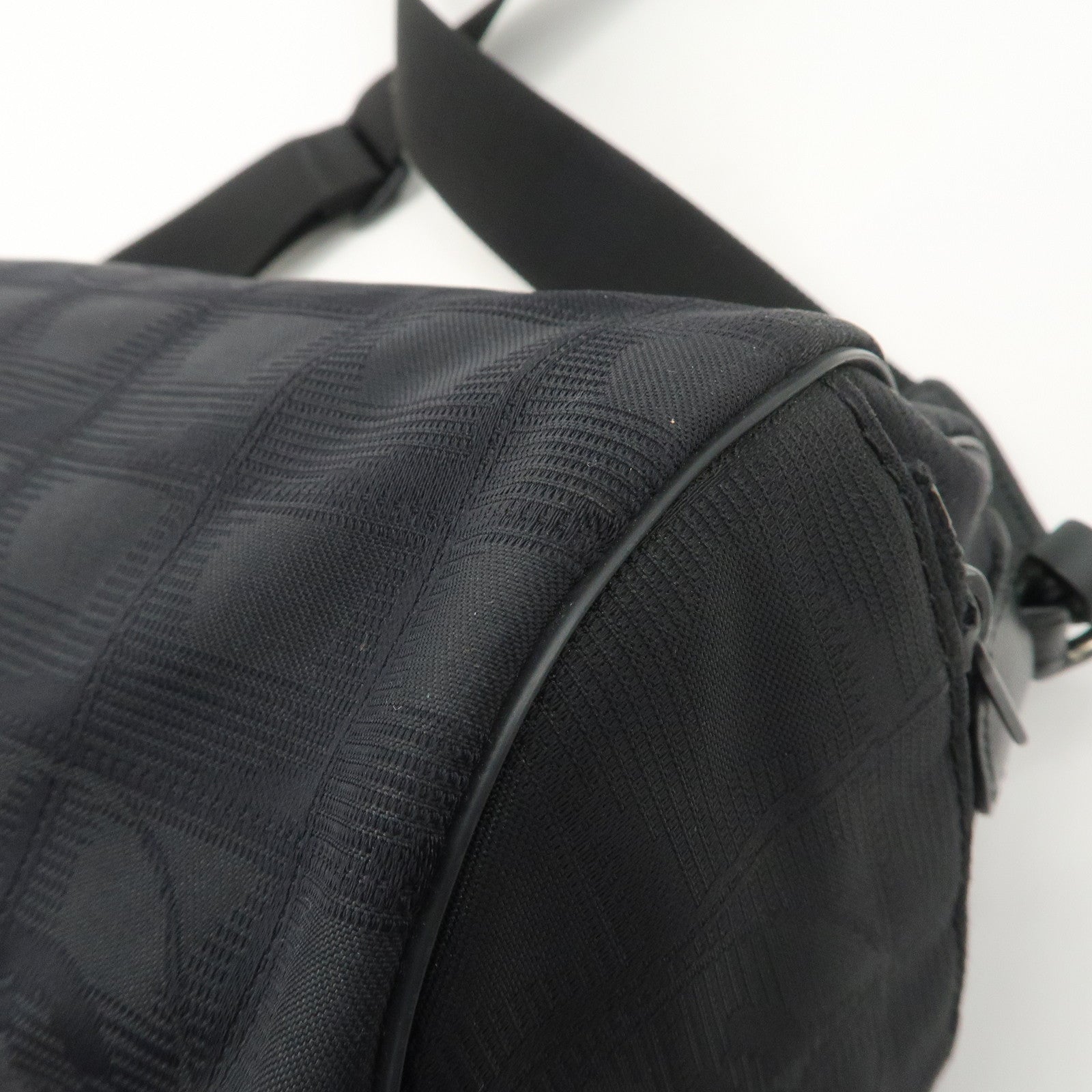 CHANEL New Travel Line Nylon Jacquard Leather Shoulder Bag A17669 Used