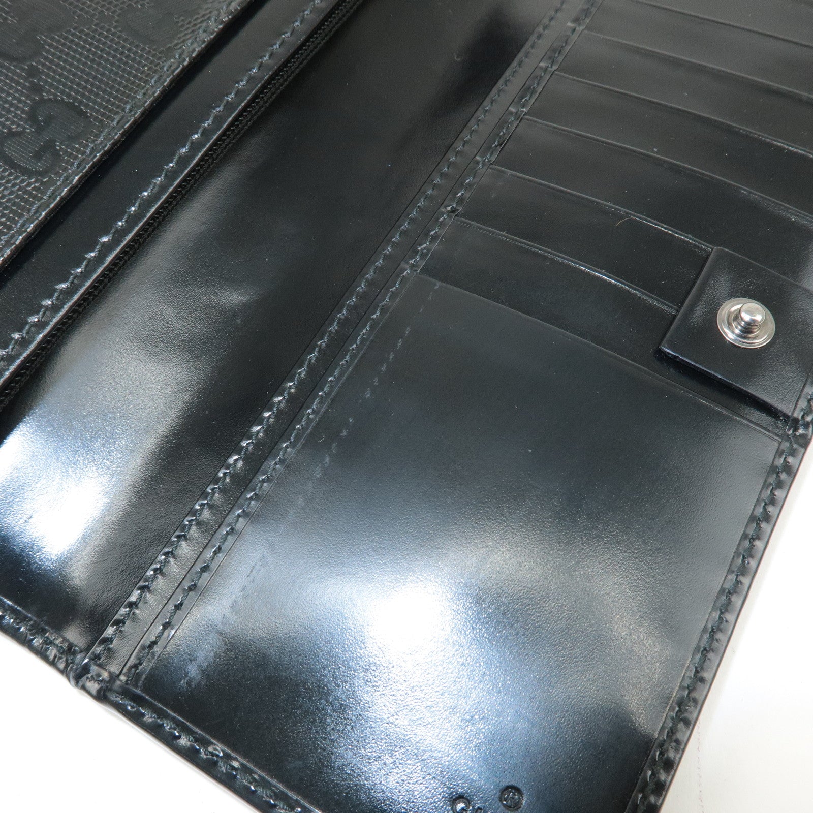 GUCCI GG Imprime PVC Leather Long Wallet Black 244995・2149