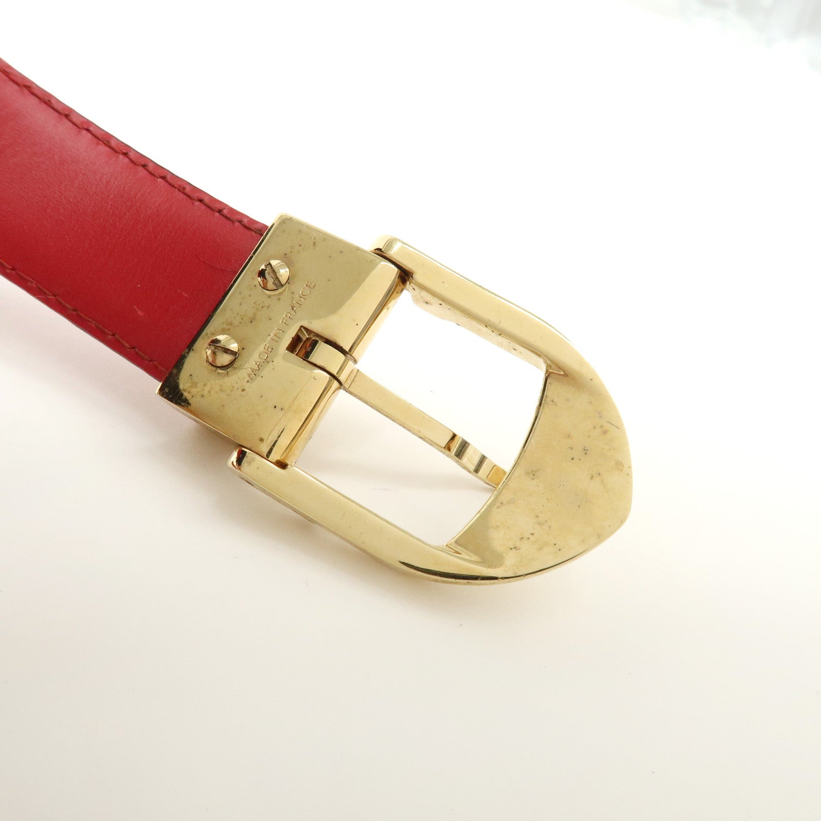 Louis Vuitton Epi Santulle Classic Belt 85/34 Red R15007