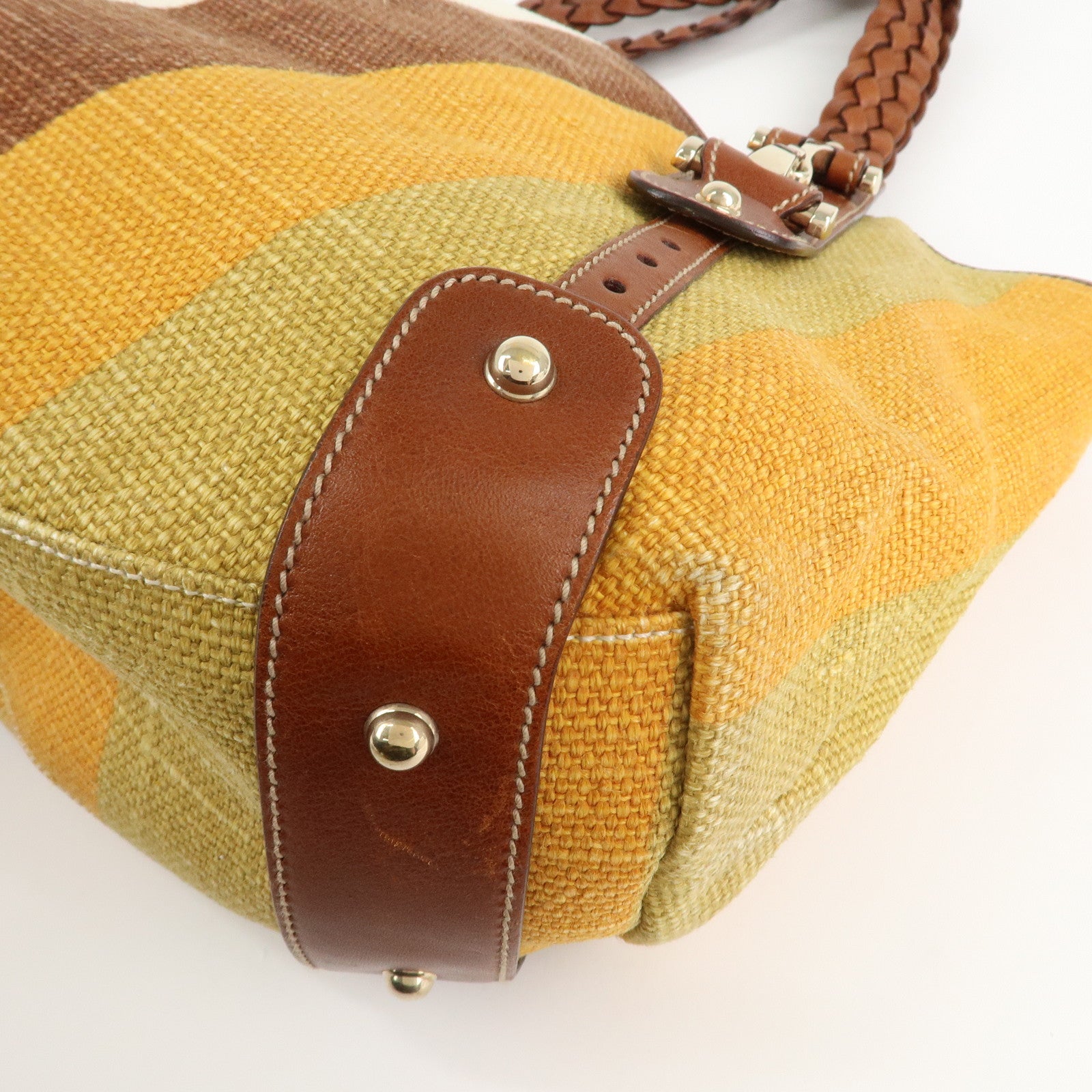GUCCI Horsebit Canvas Leather Hand Bag Tote Bag 137621 Used