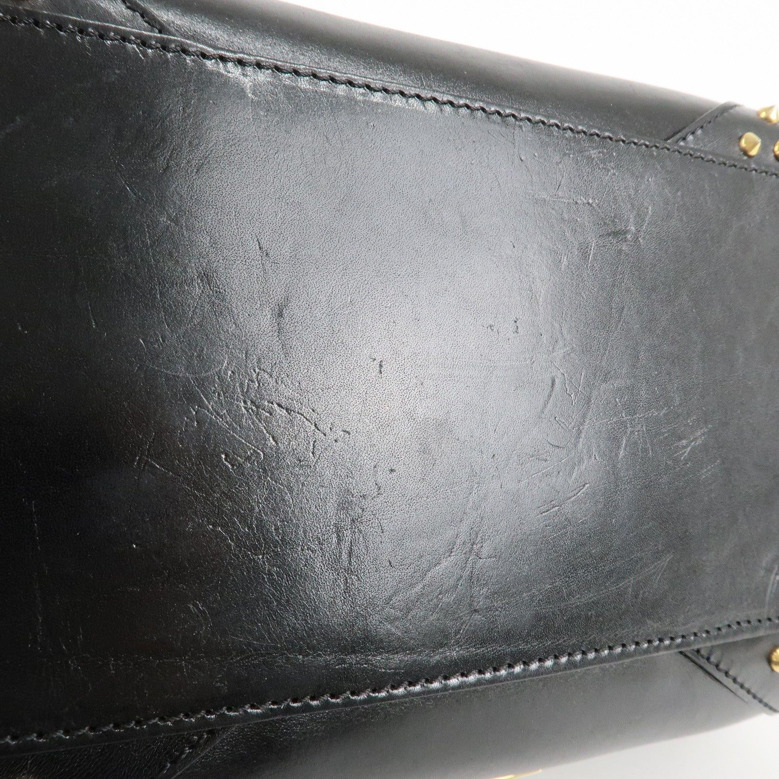 BURBERRY Leather 2Way Shoulder Bag Crossbody Bag Studs Black Used