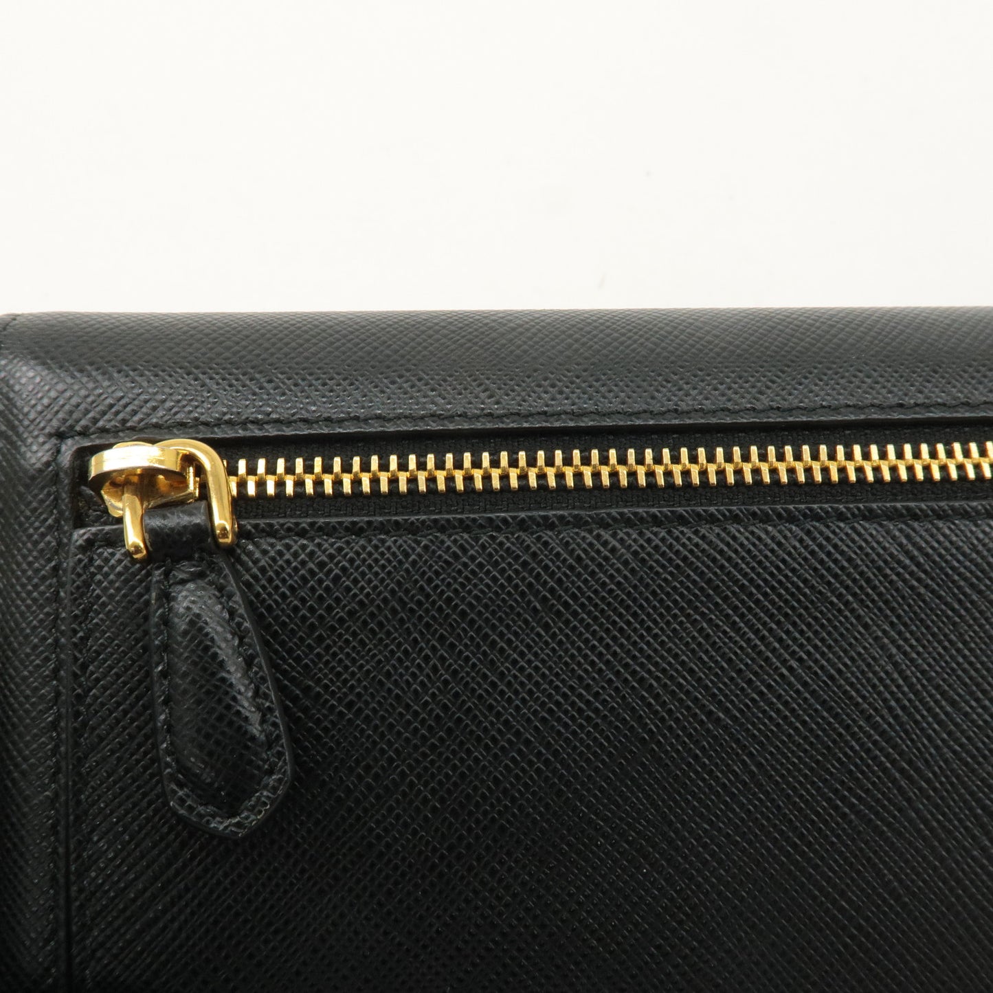 PRADA Saffiano Leather Bi-fold Long Wallet Black 1MH132