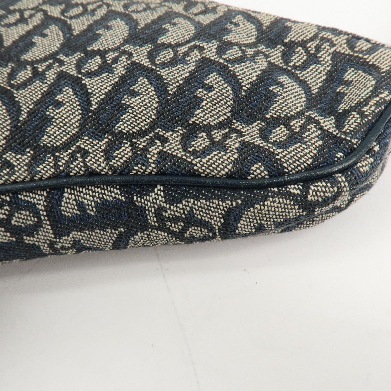 Christian Dior Trotter Canvas Leather Mini Saddle Pouch Hand Bag Used