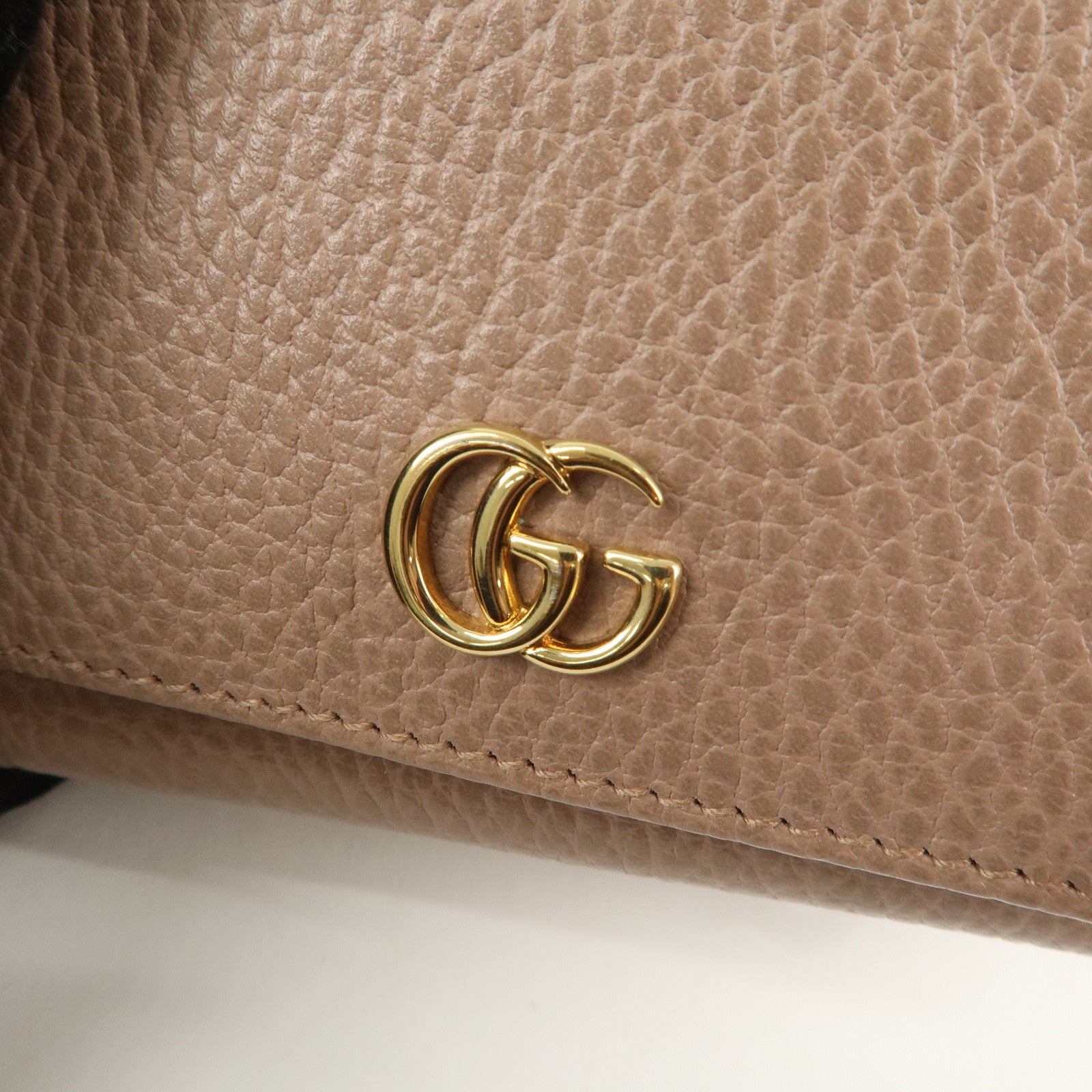 GUCCI GG Marmont Leather Tri-fold Wallet Compact Wallet 474746