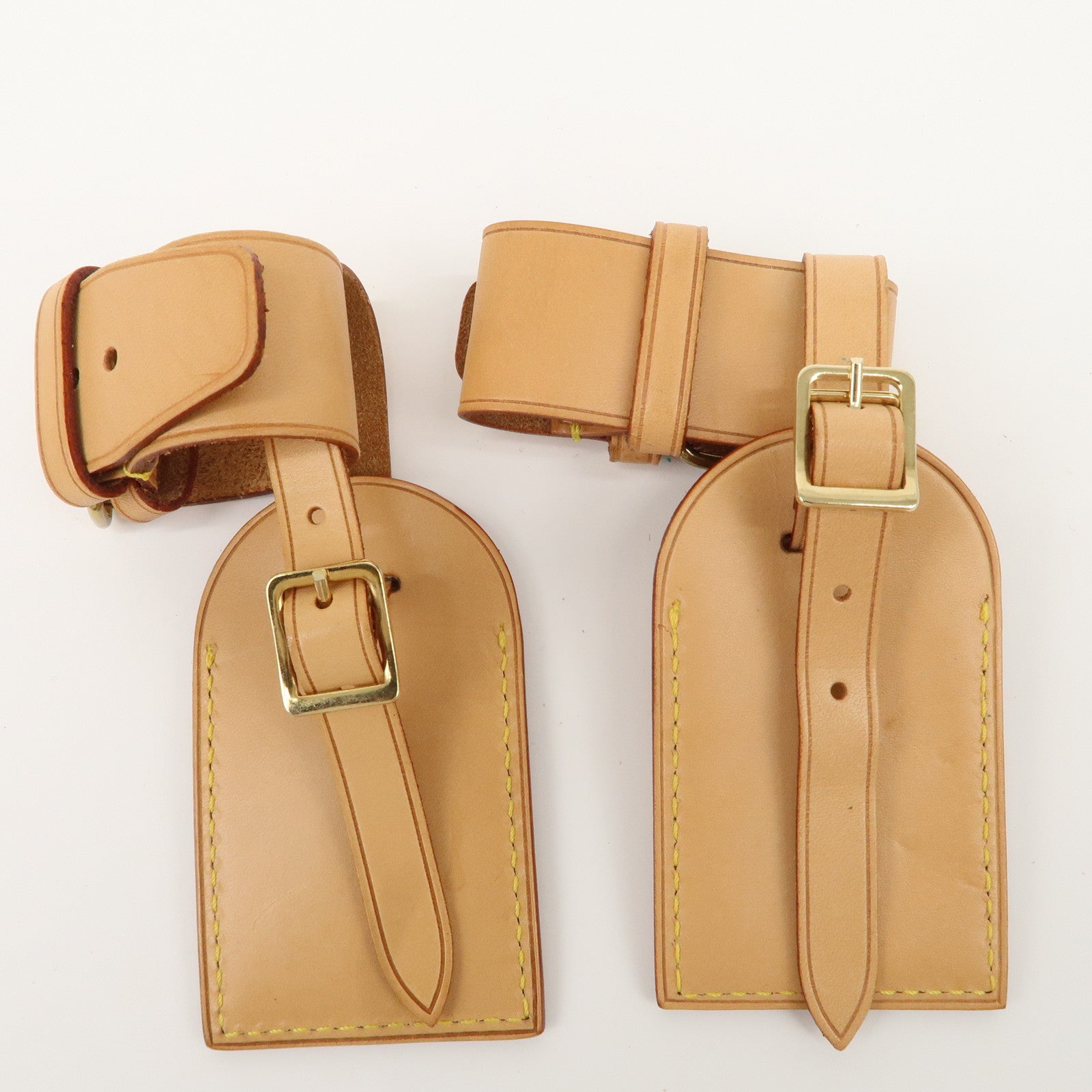 Louis Vuitton Set of 10 Leather Name Tag & Poignet Natural Used