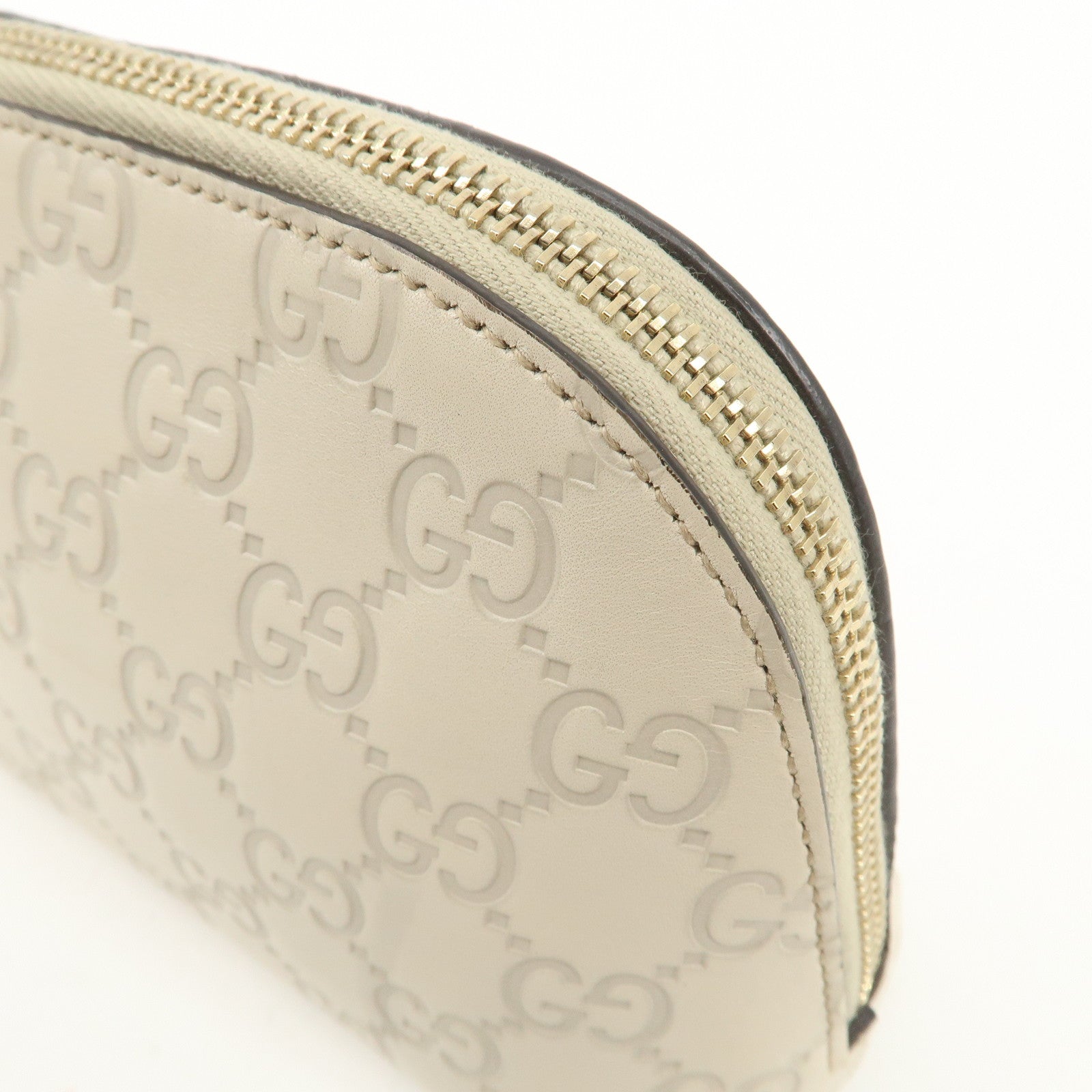 GUCCI Guccissima Leather Pouch Cosmetic POuch Ivory 141810