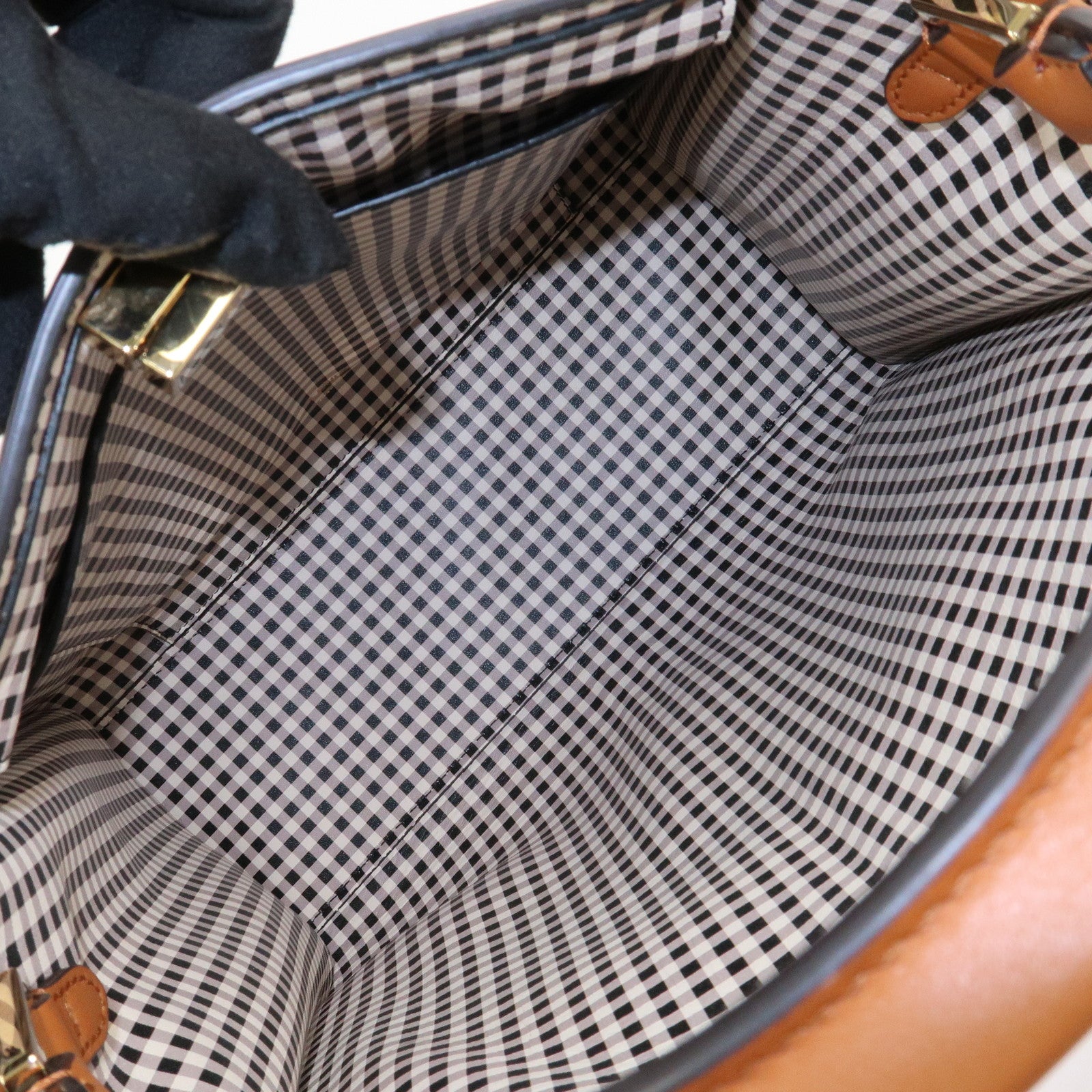 FENDI Peekaboo X Lite Leather 2Way Bag Shoulder Bag Brown 8BN310