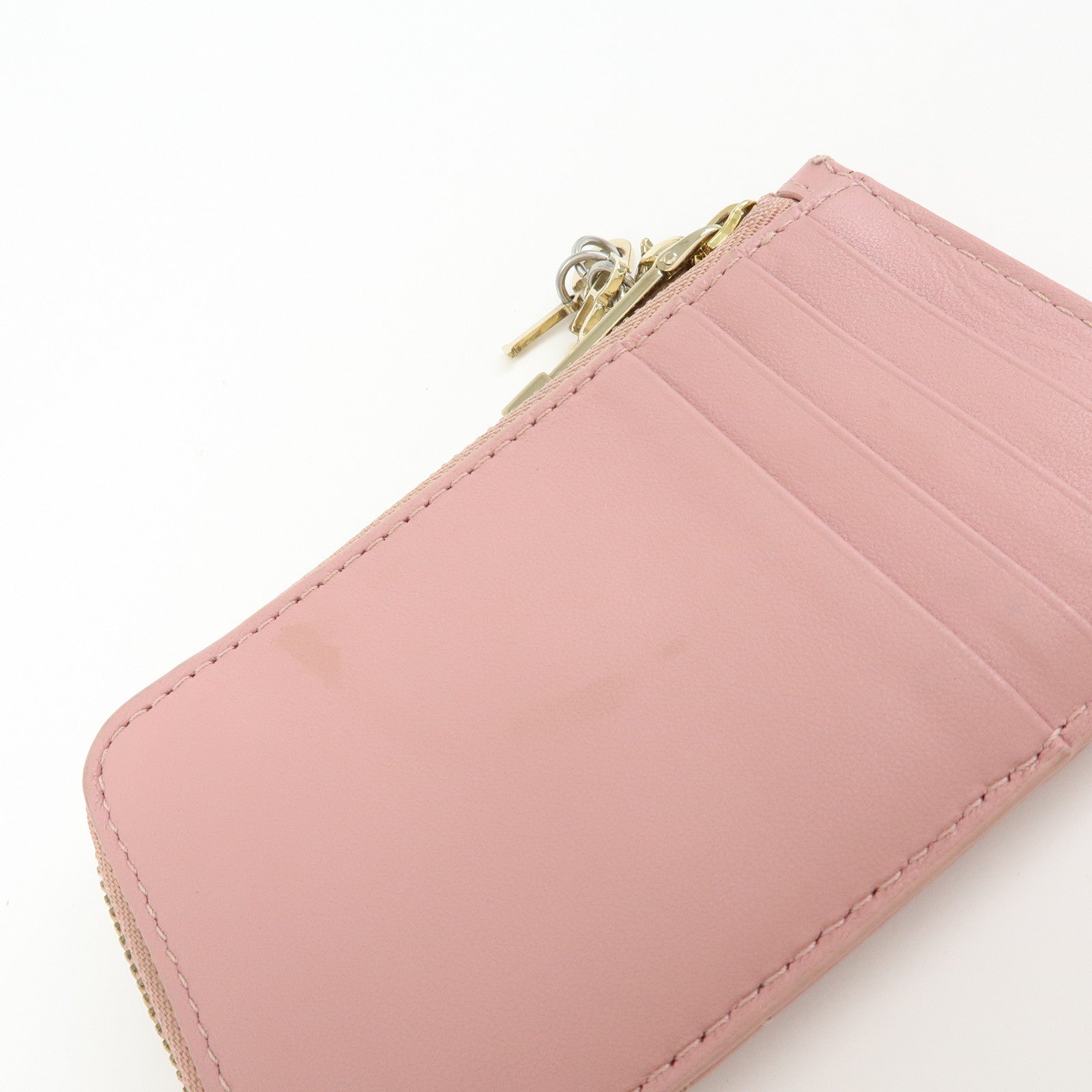 Christian Dior Lady Dior Cosmos Cannage Lambskin Card Case Pink