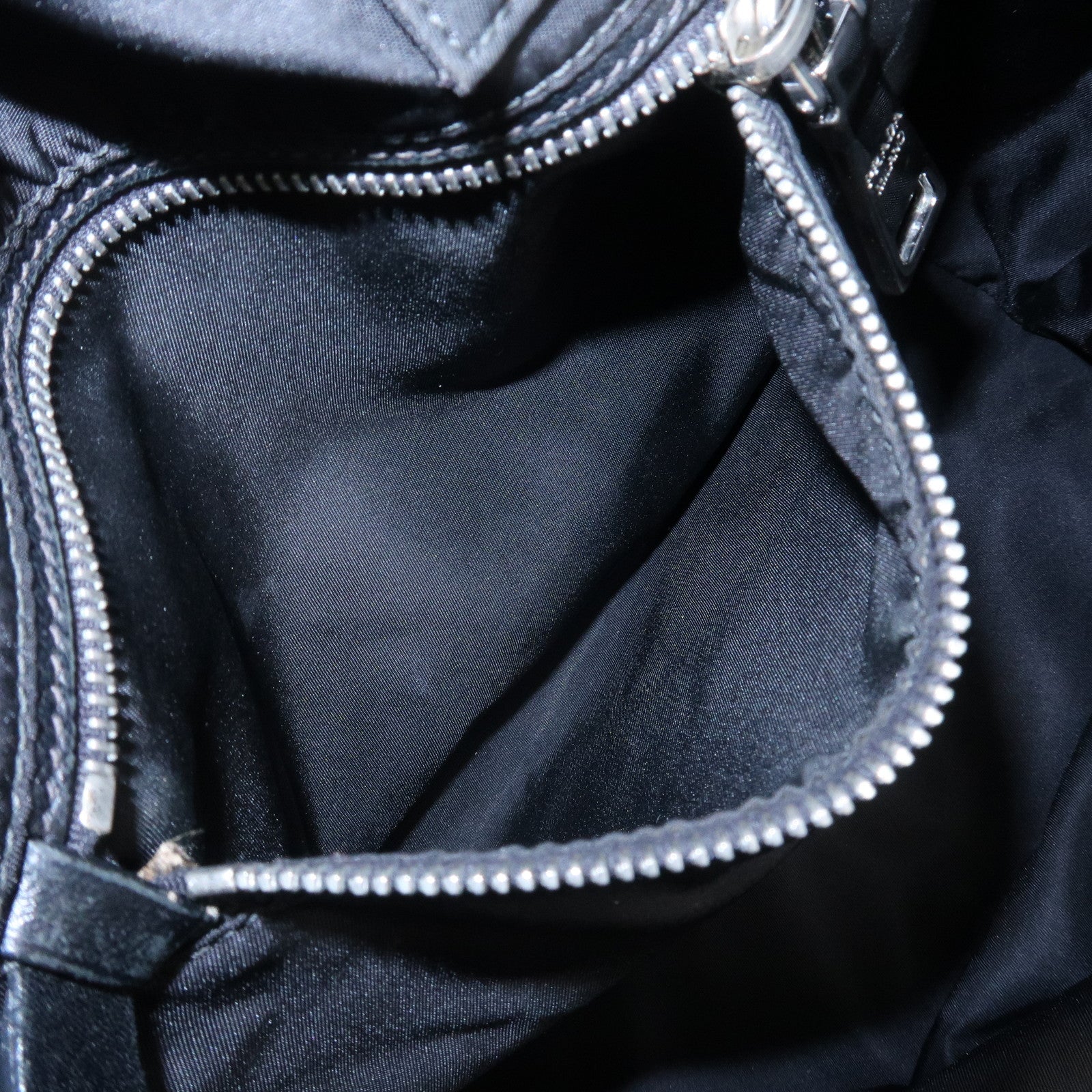 PRADATriangle Logo Nylon 2Way Hand Shoulder Bag Black Khaki BN1959