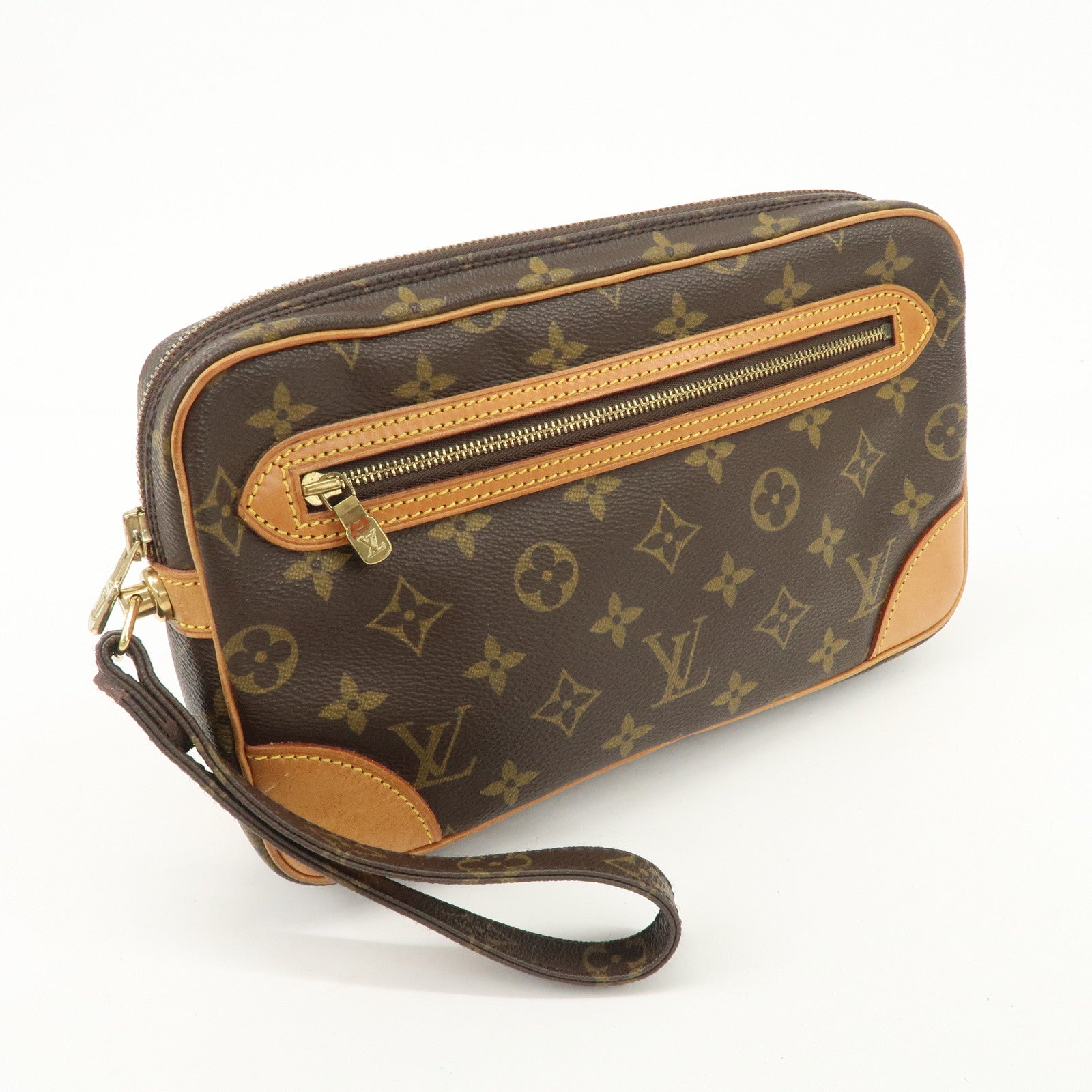 Louis Vuitton Monogram Marly Dragonne GM Clutch Bag Brown M51825 Used