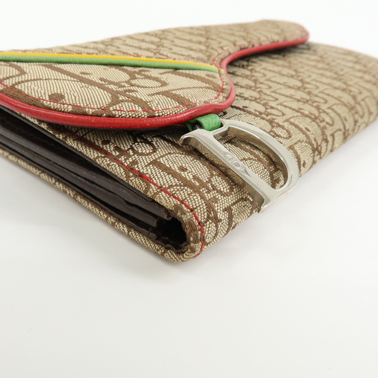 Christian Dior Rasta Trotter Canvas Leather Saddle Long Wallet