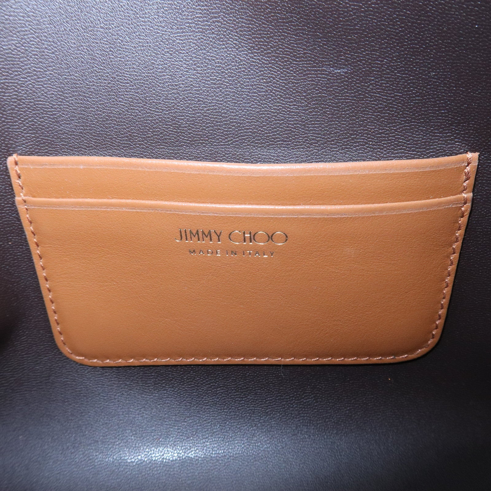 JIMMY CHOO Suede Leather Chain Shoulder Bag Hand Bag Brown