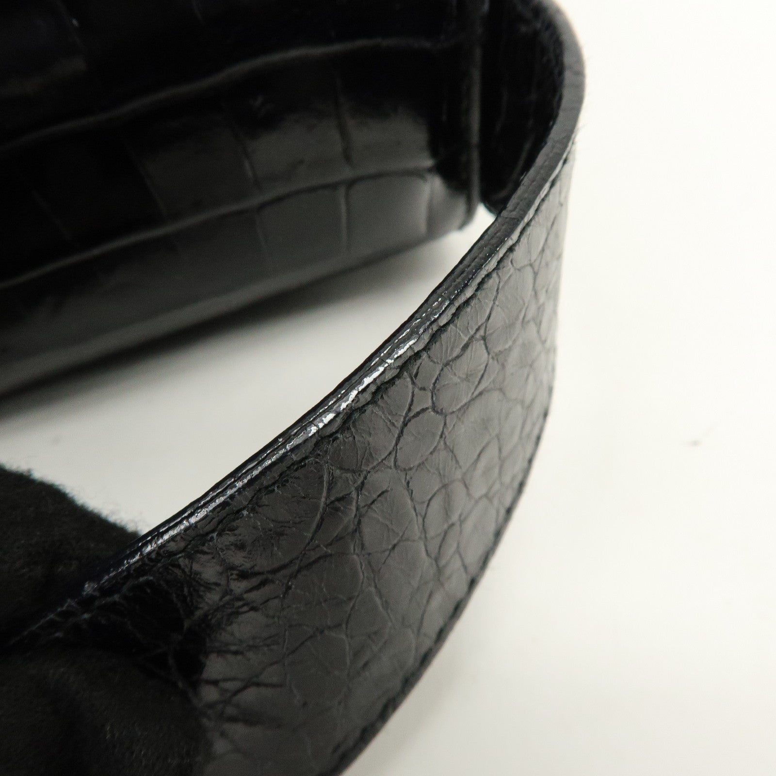 Ferragamo Gancini Embossed Leather Shoulder Bag Crossbody Bag Black