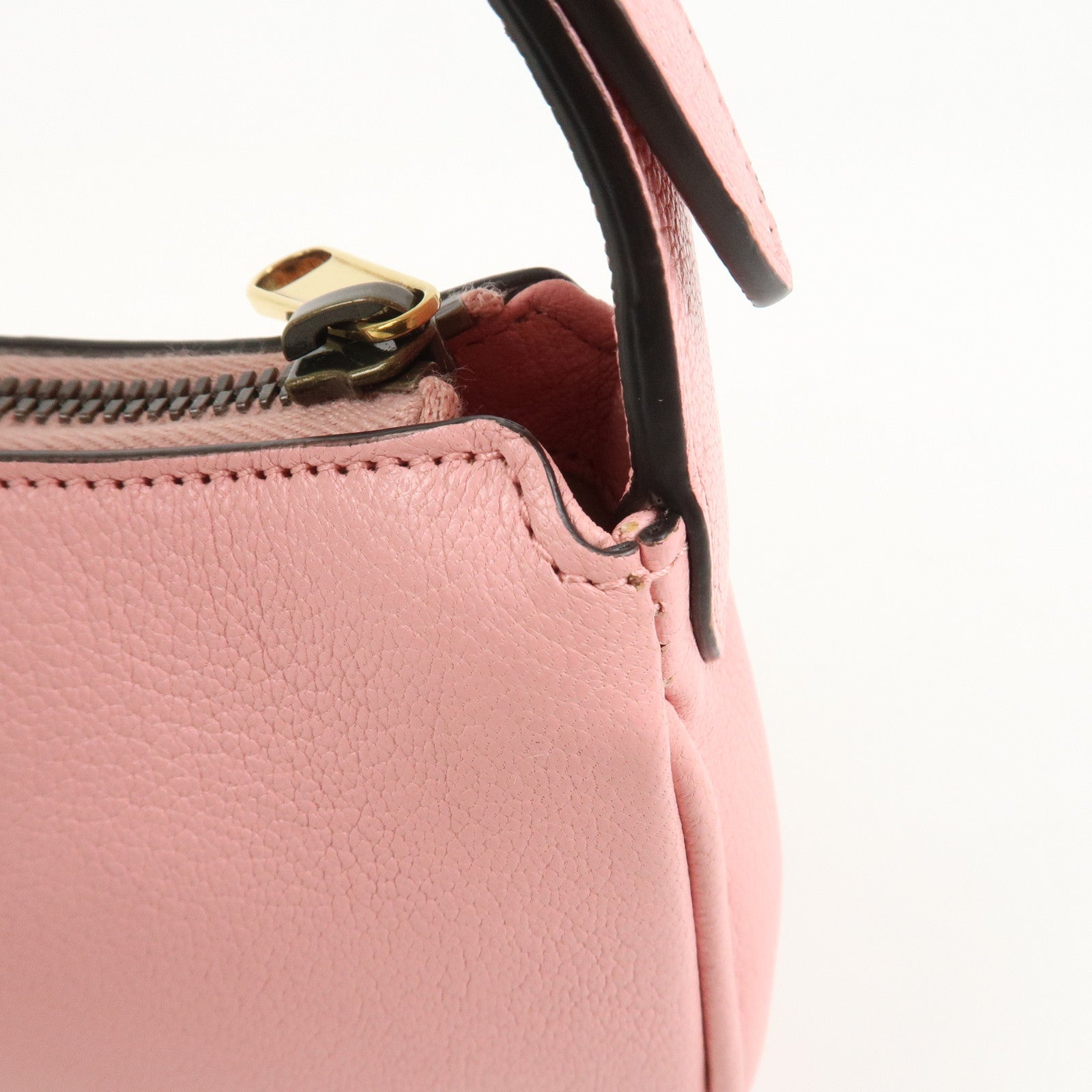 GUCCI GG Marmont Aphrodite Leather Small Hand Bag Pink 739076