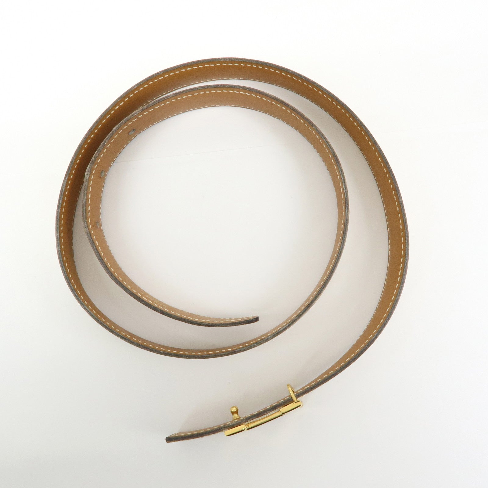 HERMES H Buckle Reversible Constance Belt Ivory Light Brown