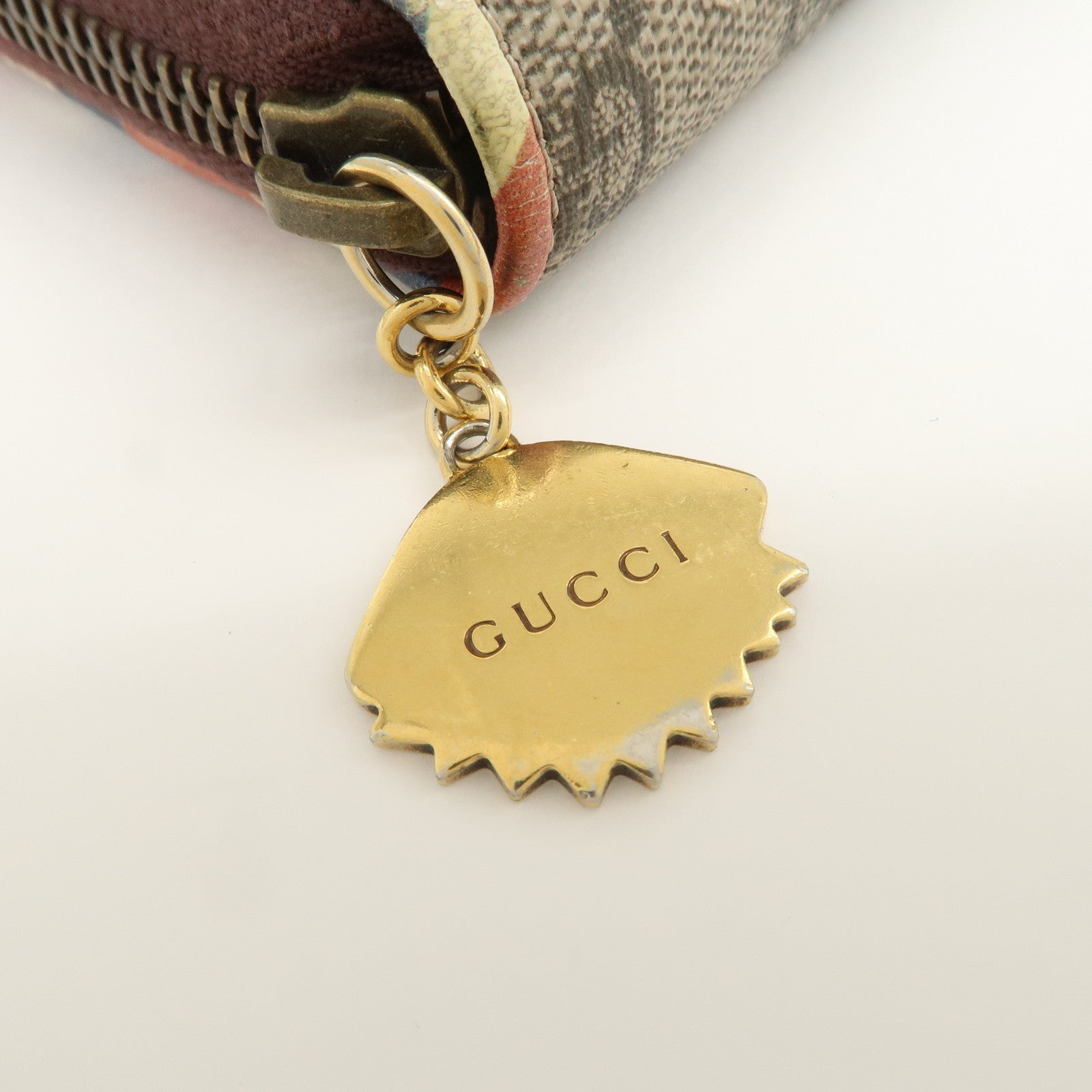 GUCCI GG Supreme Courier Round Zippy Long Wallet Beige 473909