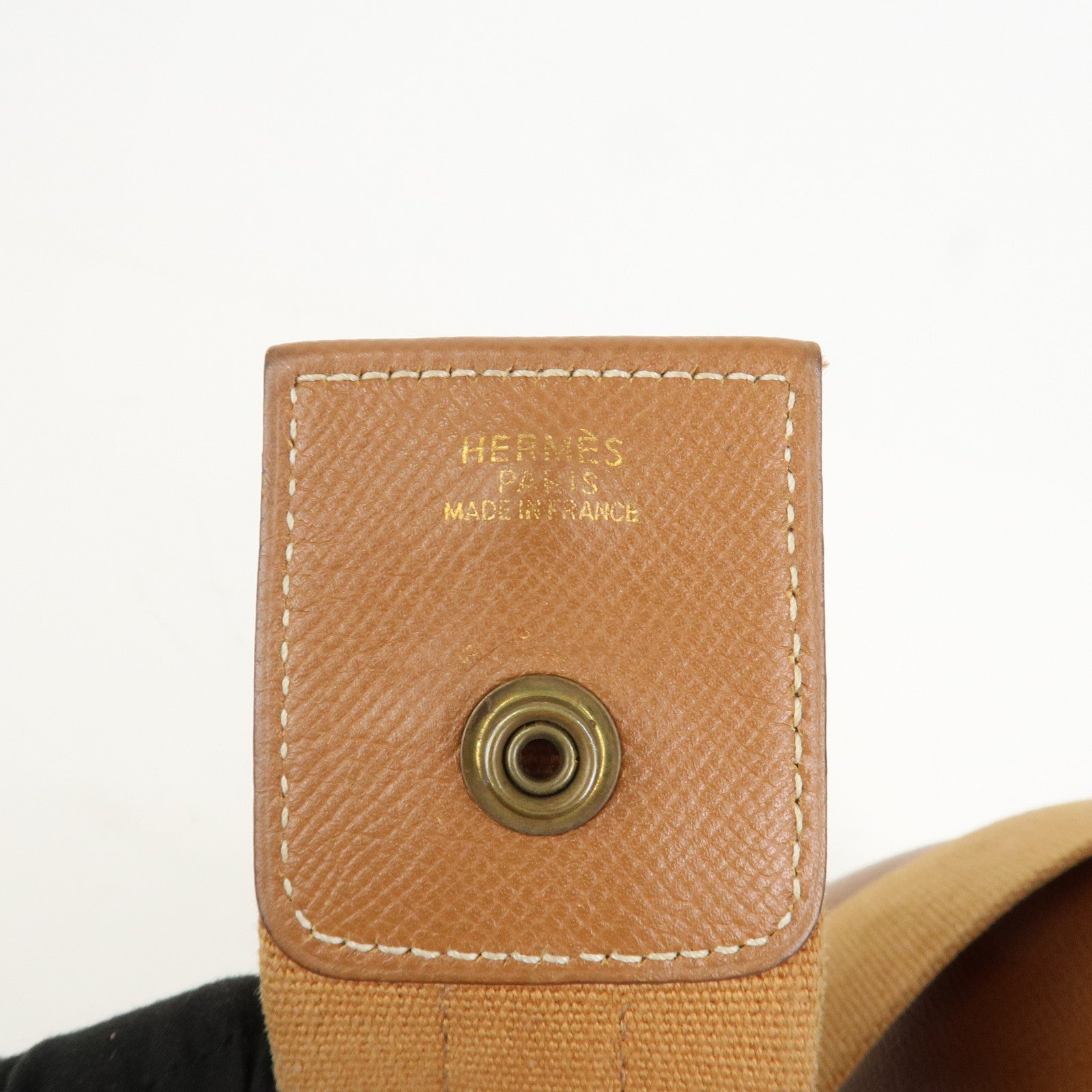 HERMES Saco Leather Shoulder Bag B Stamped Brown Gold HDW