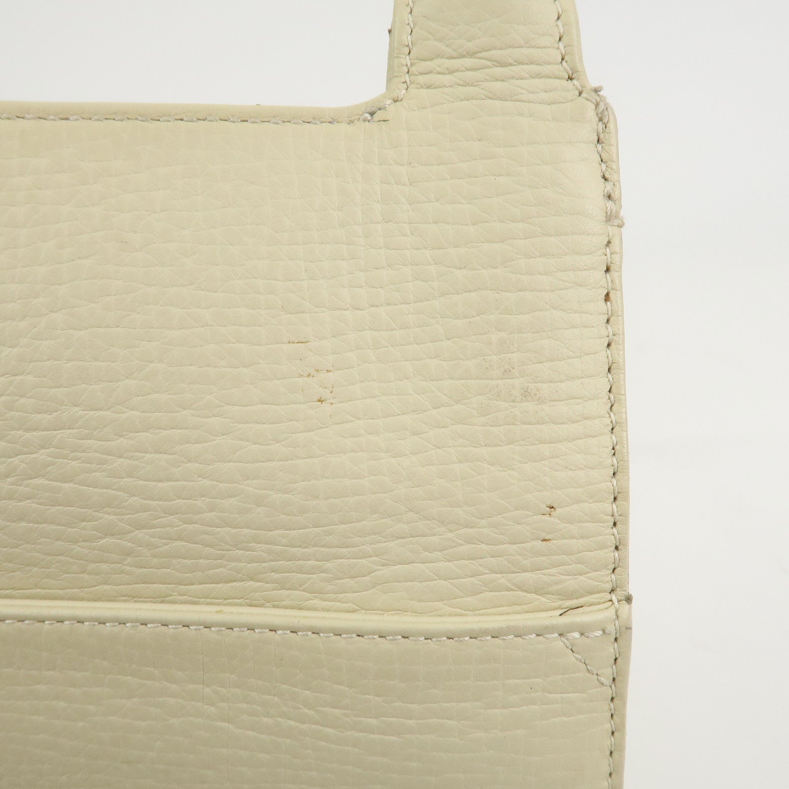 LOEWE Logo Leather Shoulder Bag Crossbody Bag Ivory