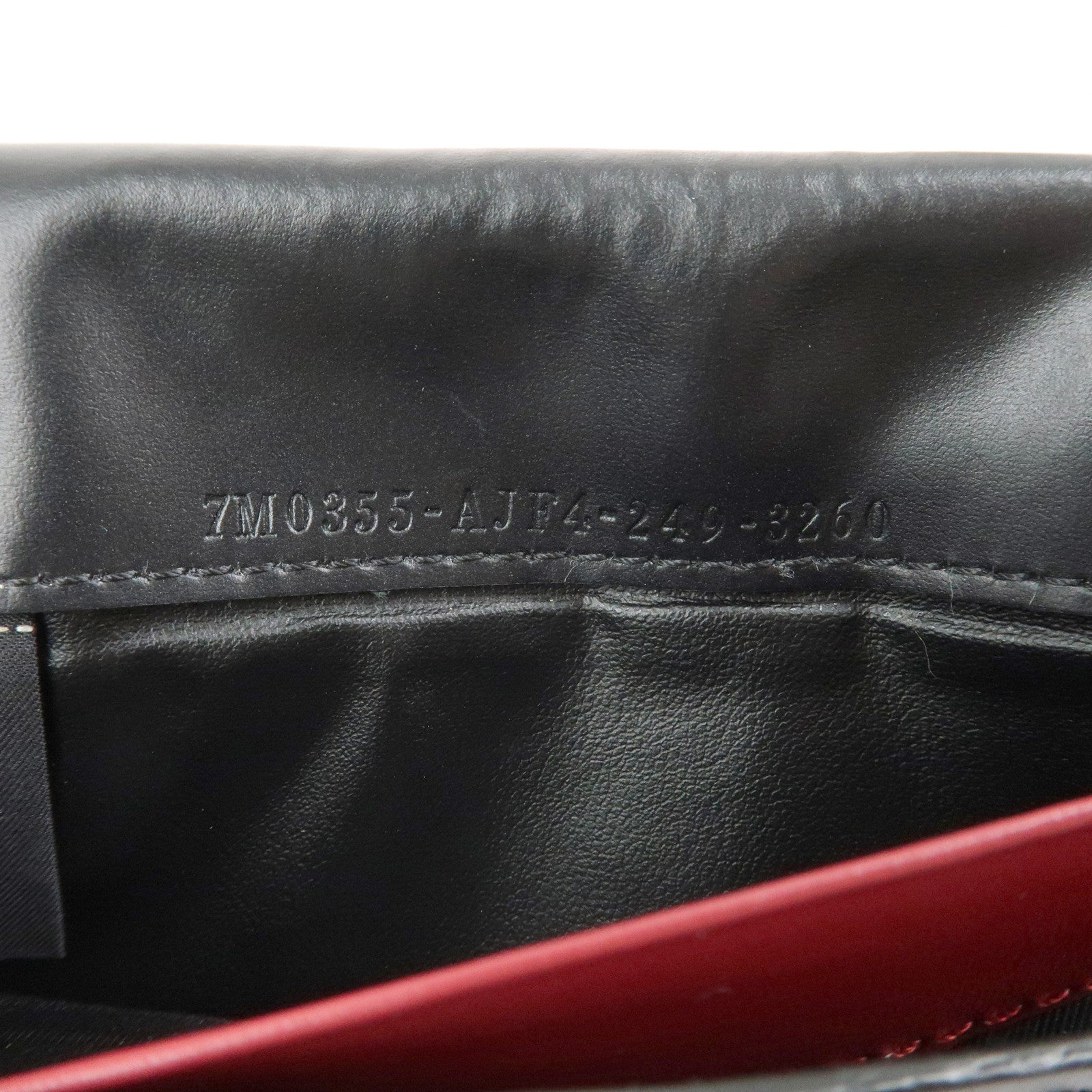 FENDI Shadow Leather Flap Long Wallet Black 7M0355
