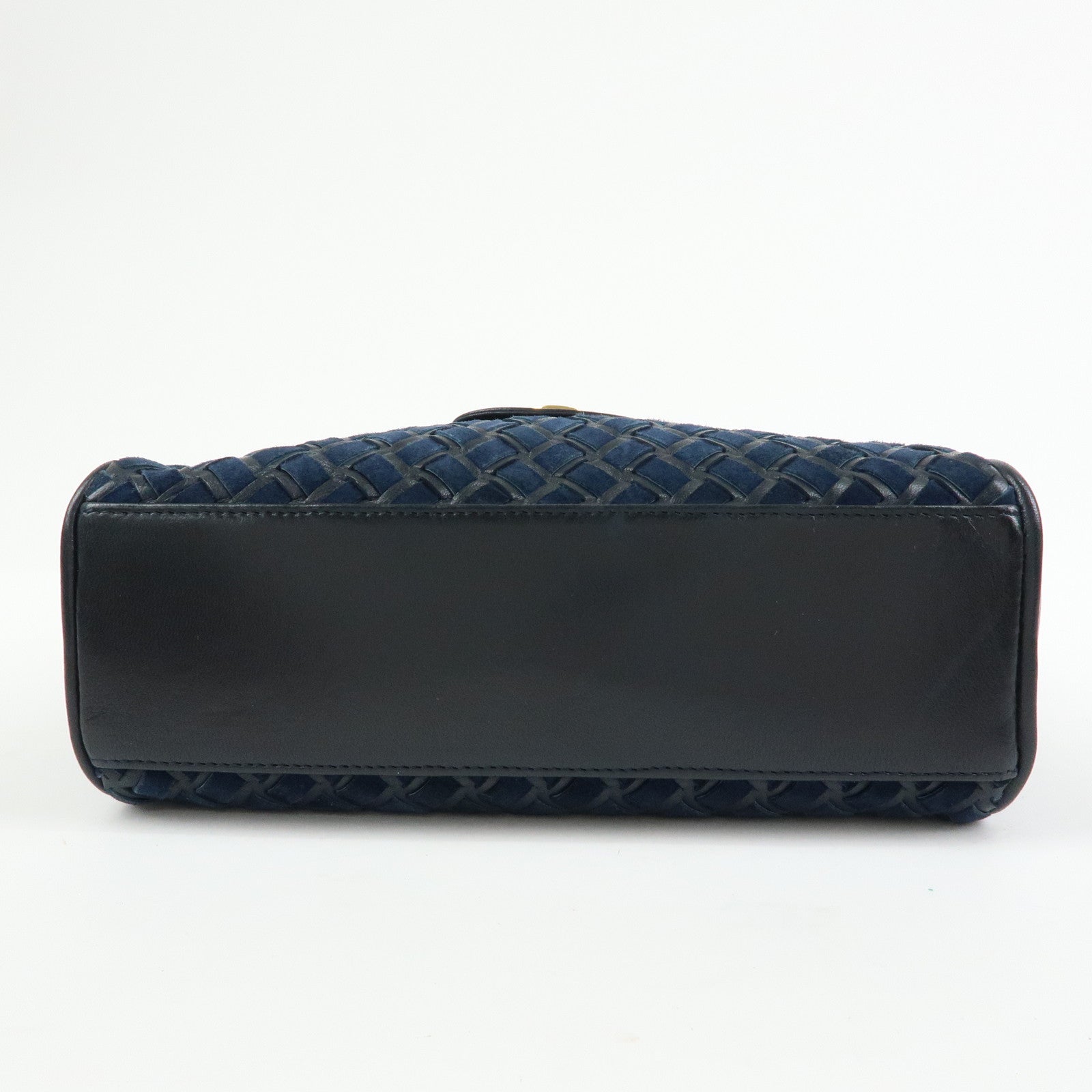 BALLY Suede Leather Shoulder Bag Crossbody Bag Dark Navy