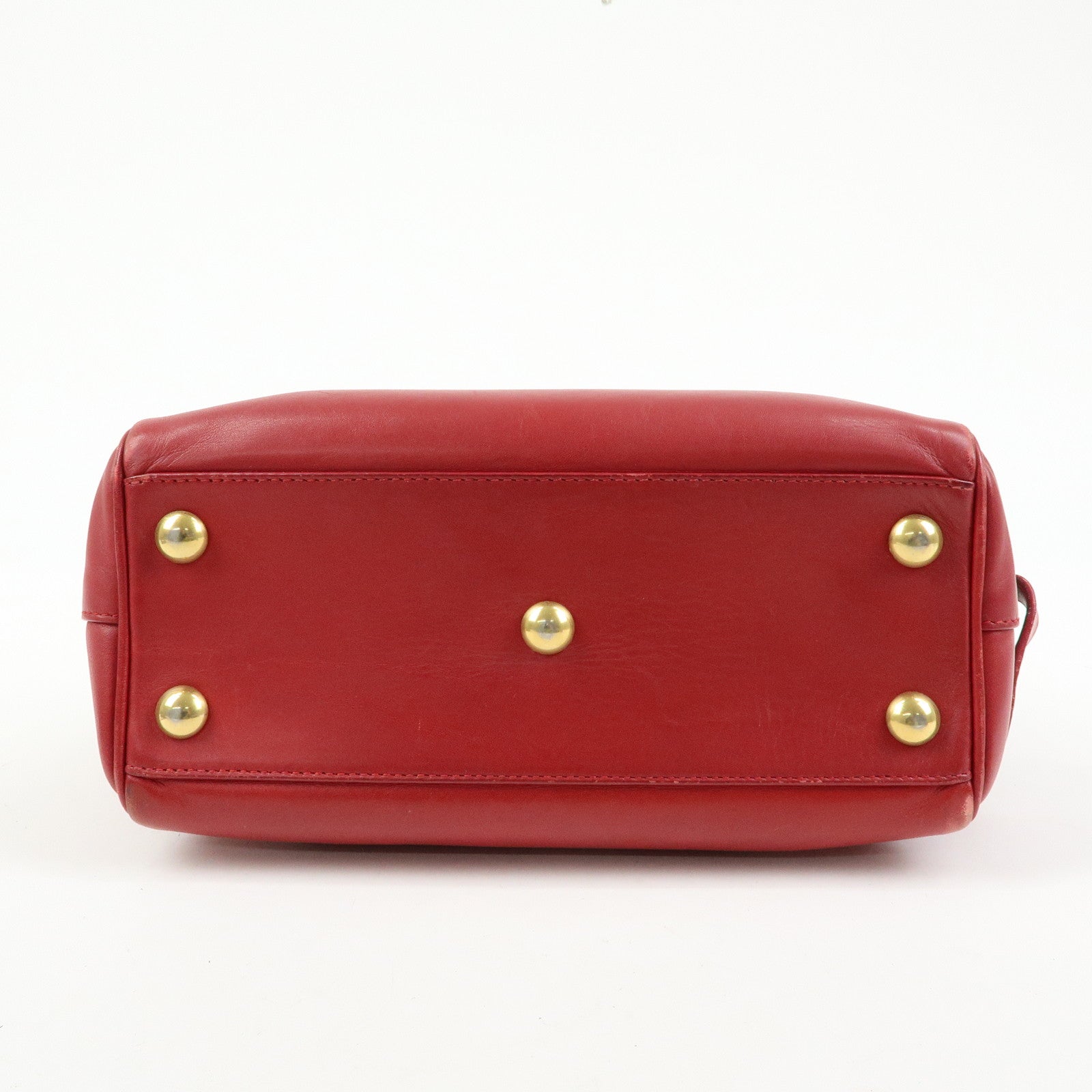 SAINT LAURENT PARIS Baby Duffle Leather 2WAY Bag Red 3330958