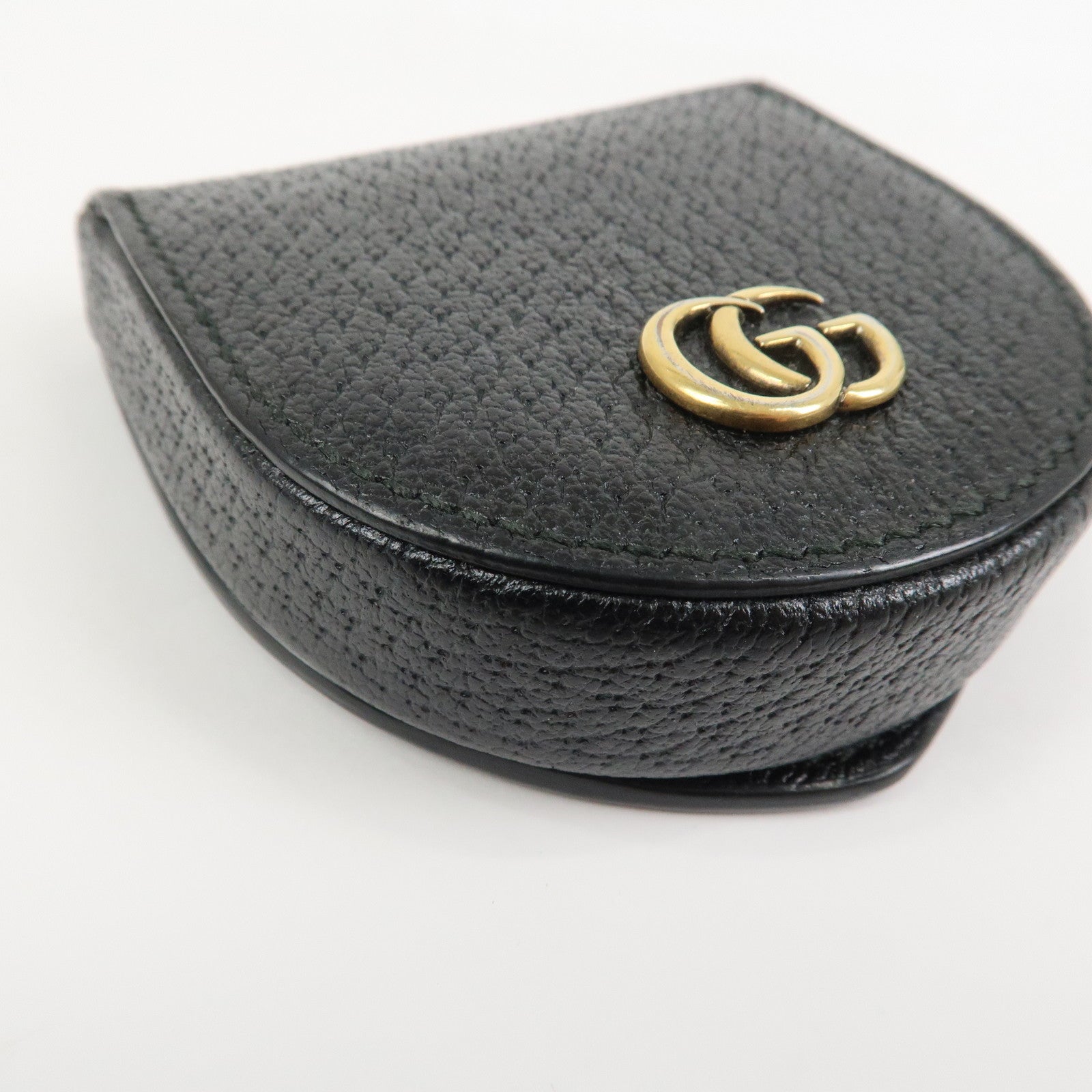 GUCCI GG Marmont Leather Compact Wallet Coin Case Black 450940