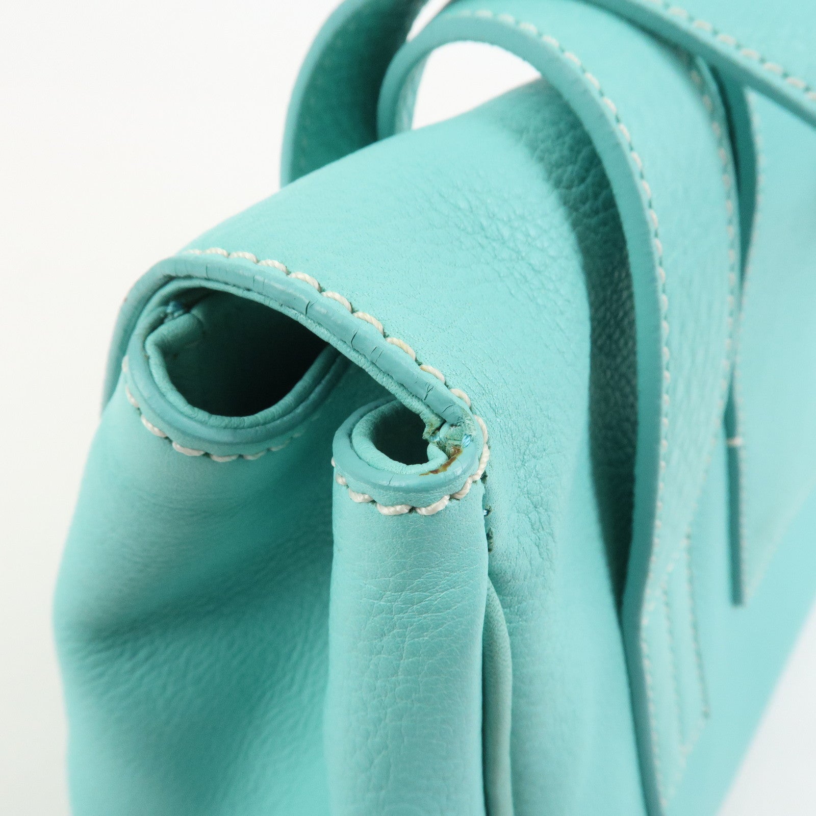 Tiffany & Co Manhattan Leather Hand Bag Tiffany Light Blue