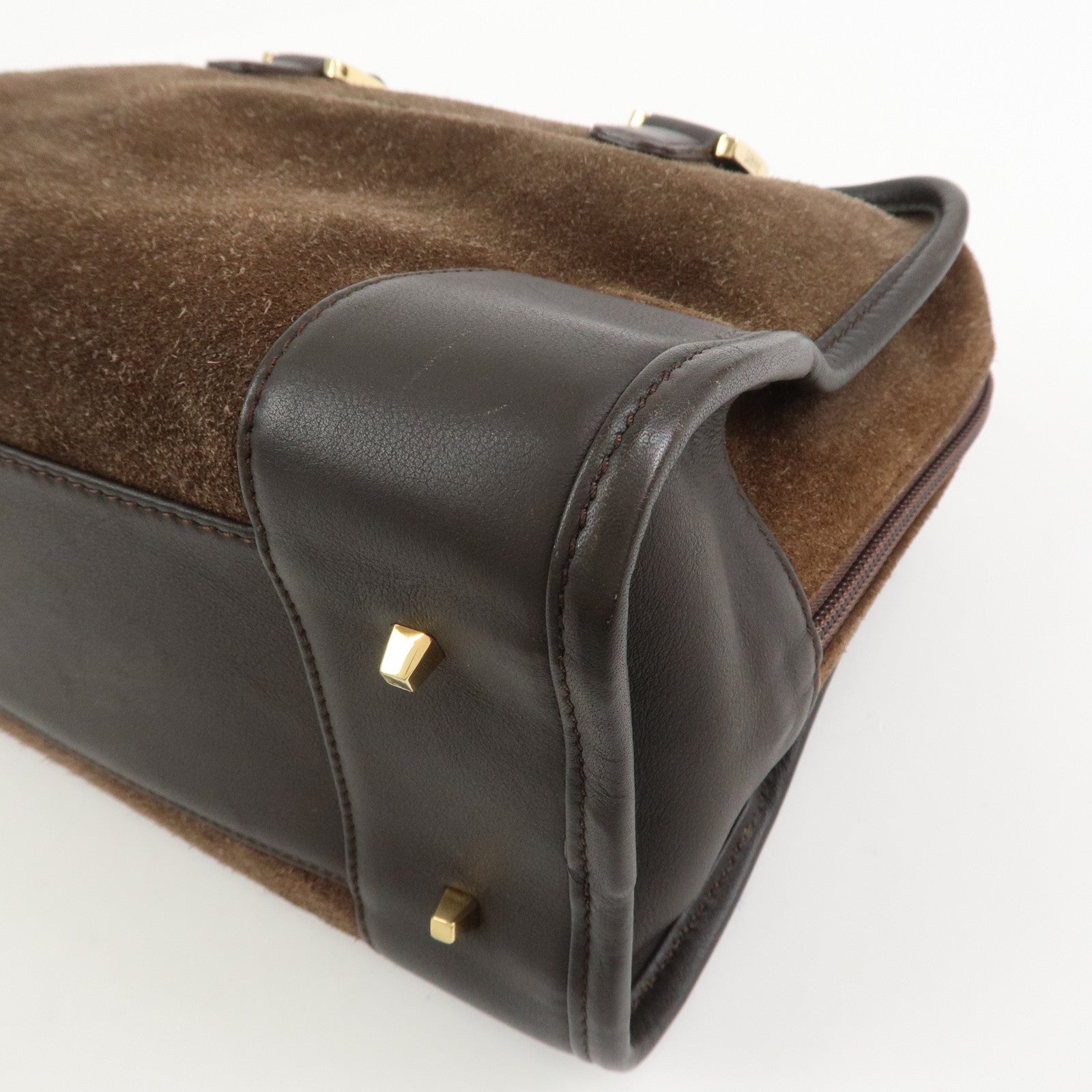 LOEWE Anagram Suede Leather Amazona 27 Hand Bag Brown