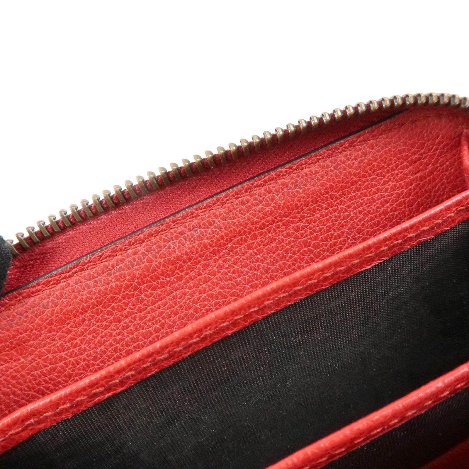 GUCCI Sherry Leather Web Line Card Case Coin Case Red 496319