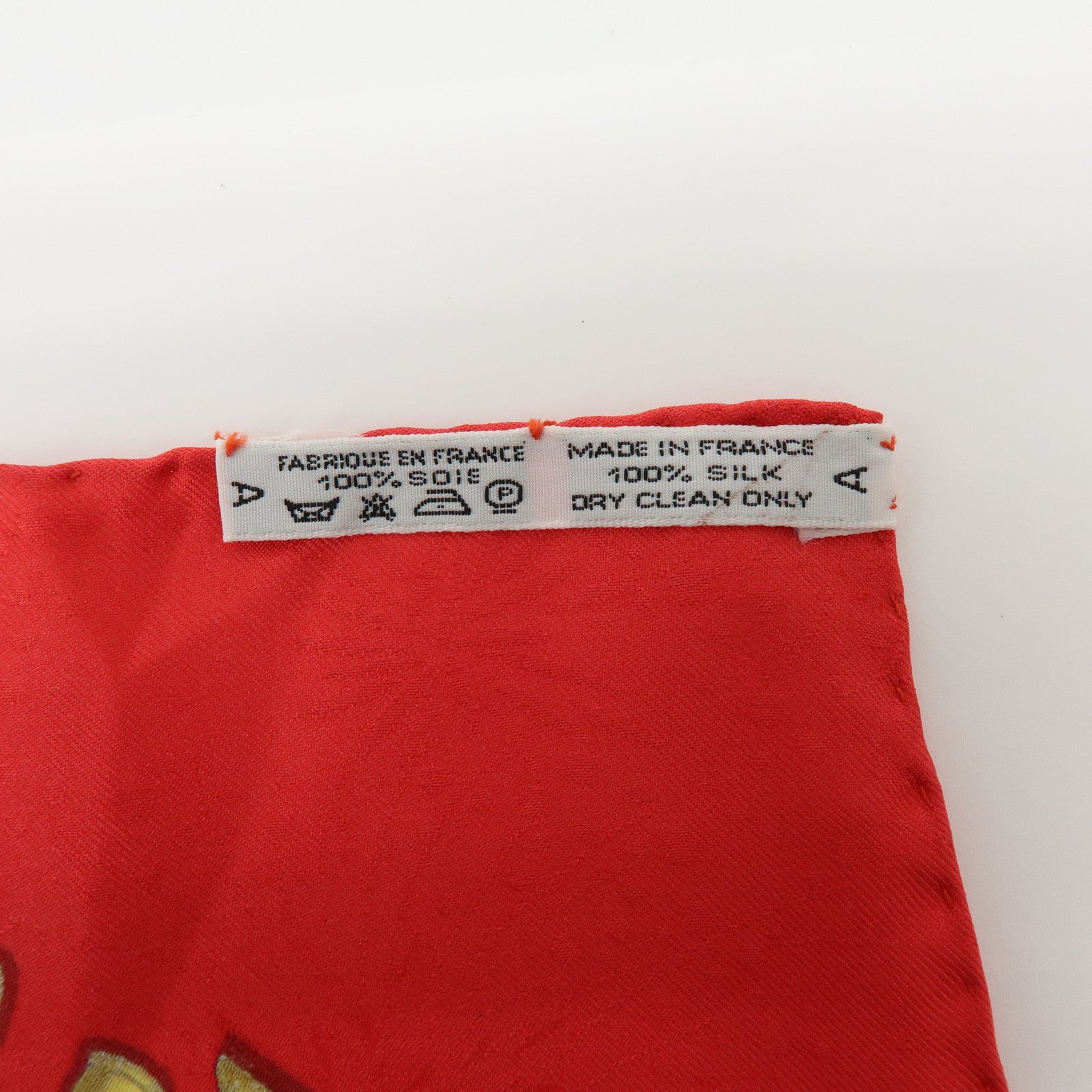 HERMES Carre 90 Silk 100% Scarf LUNA PARK Red Gold
