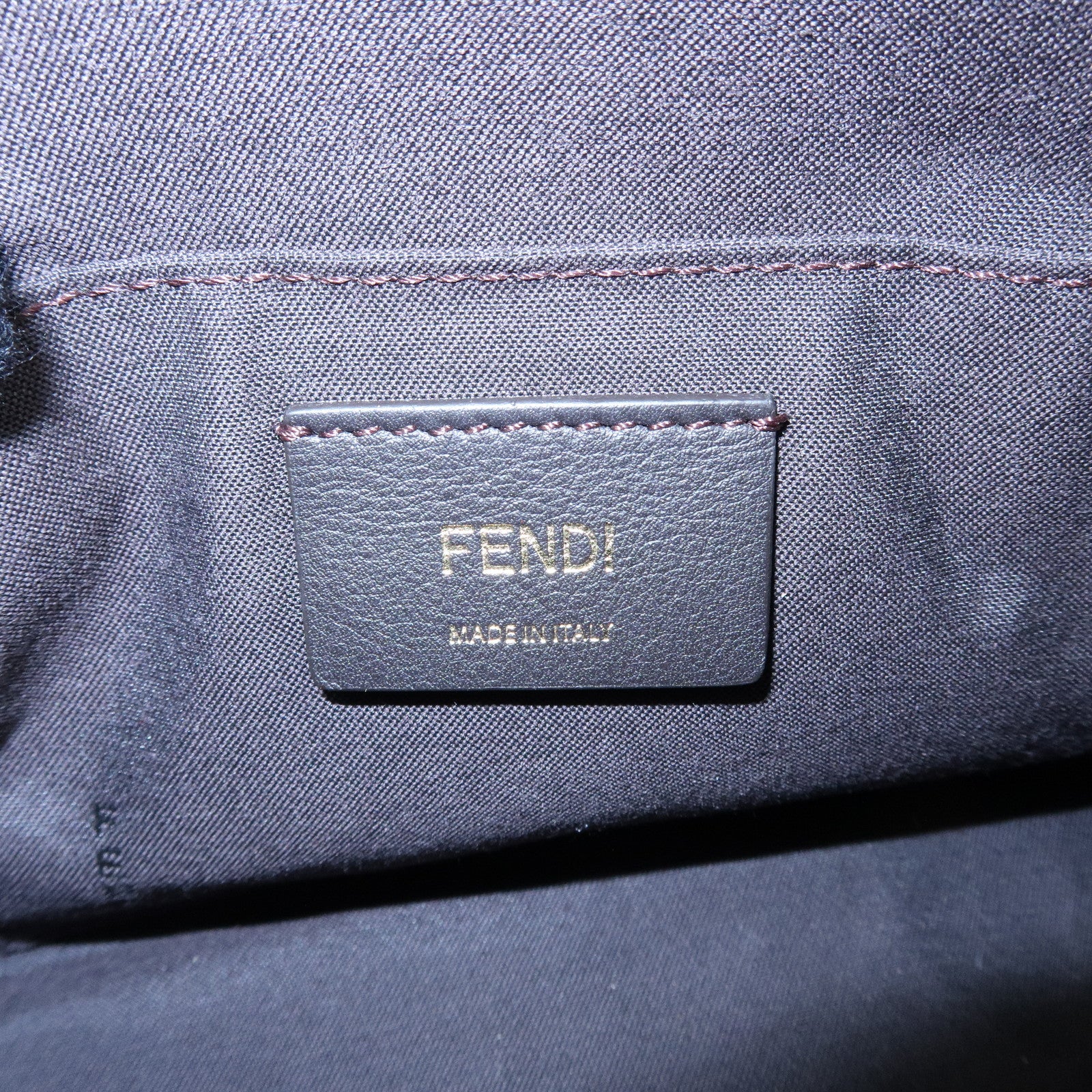 FENDI By The Way Leather 2Way Shoulder Bag Gingham Plaid 8BL145