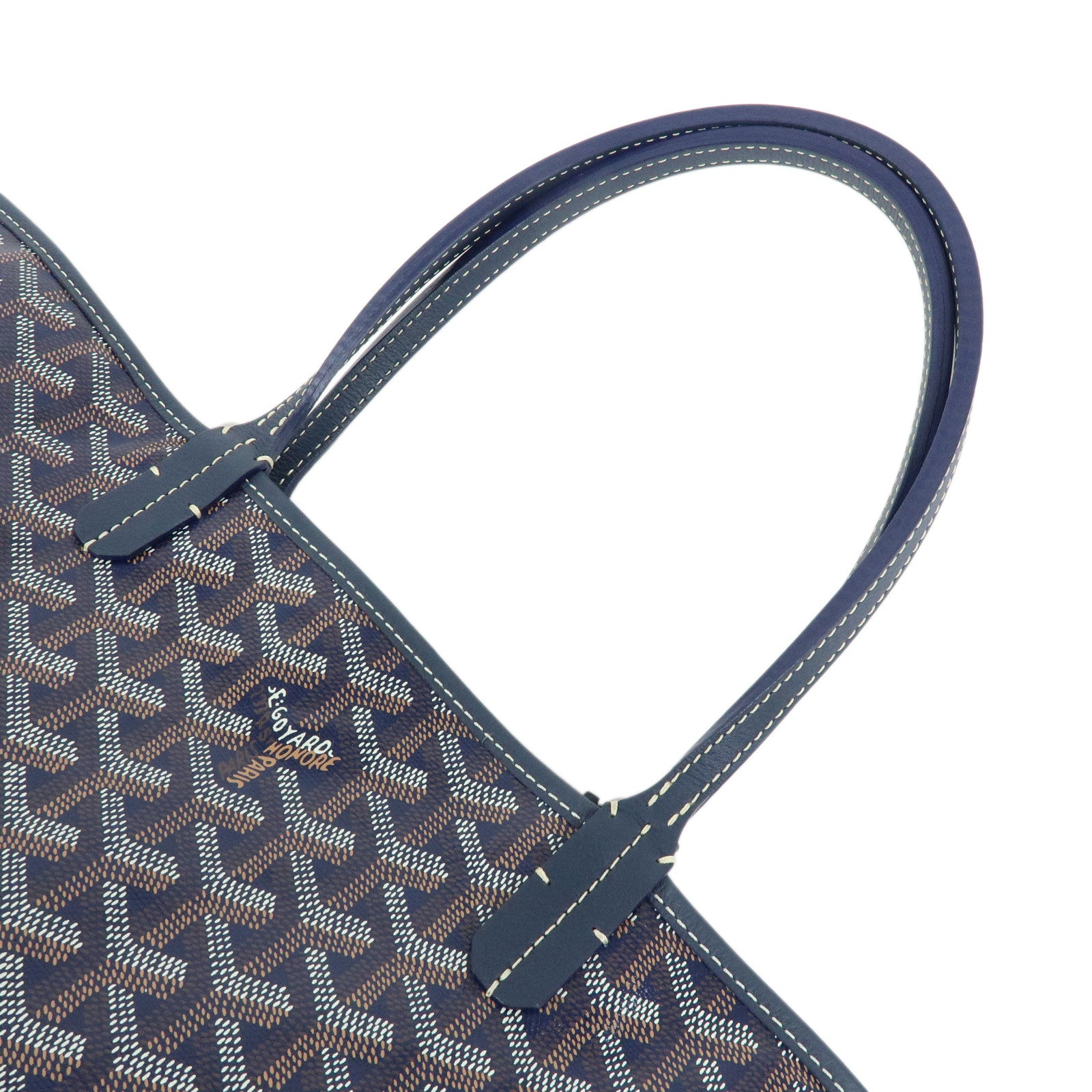 GOYARD Saint Louis PM PVC Canvas Leather Tote Bag Shoulder Bag