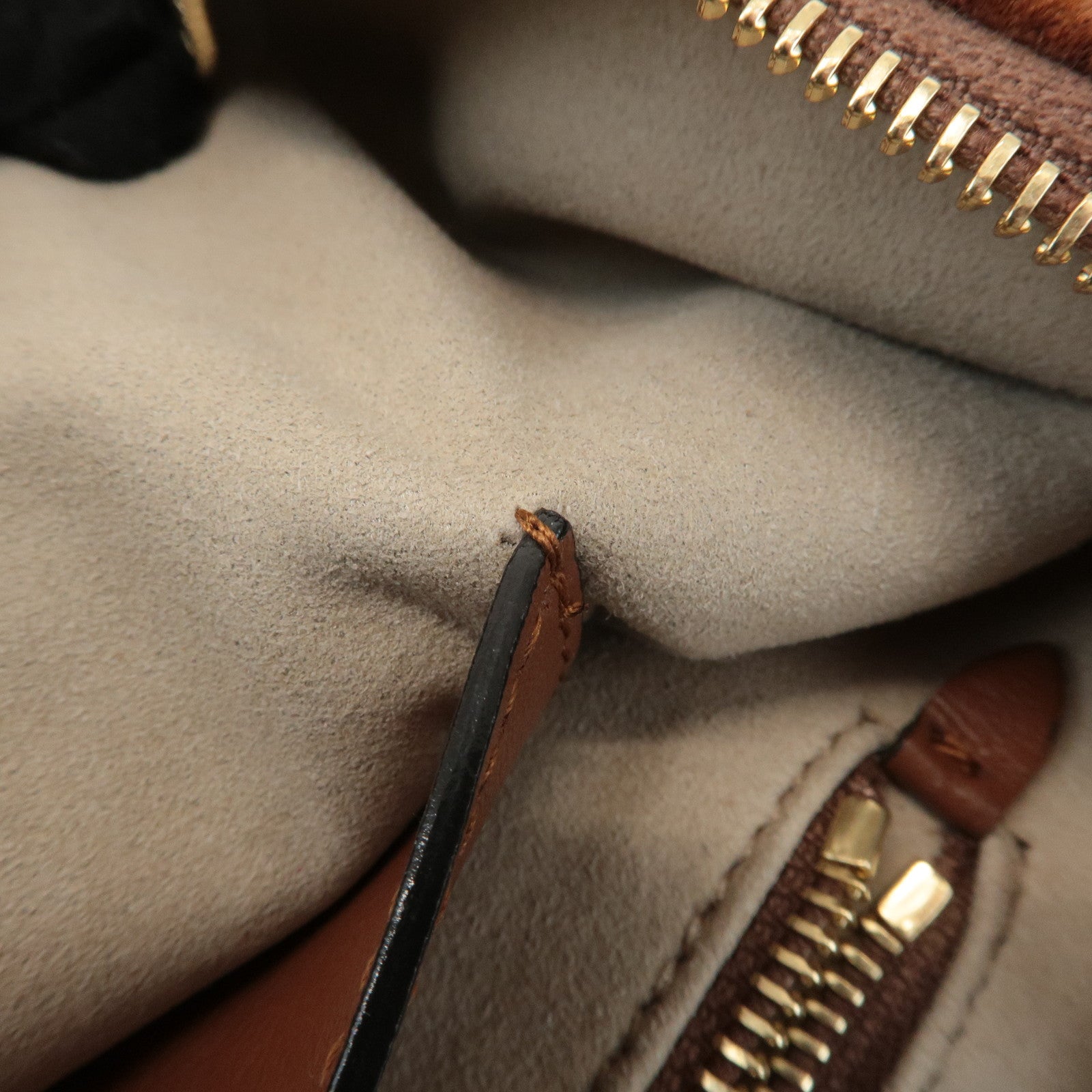 JIMMY CHOO Logo Suede Leather Shoulder Bag Hand Bag Brown Used