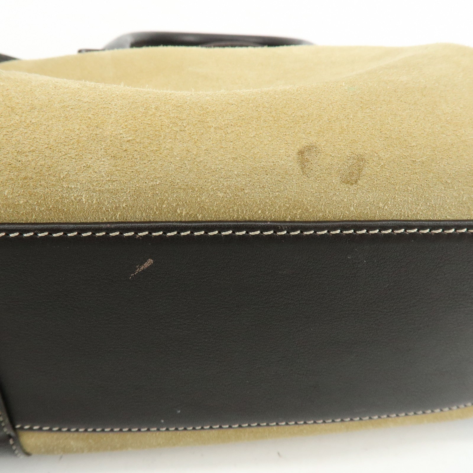 LOEWE Anagram Suede Leather Amazona 28 Hand Bag Brown