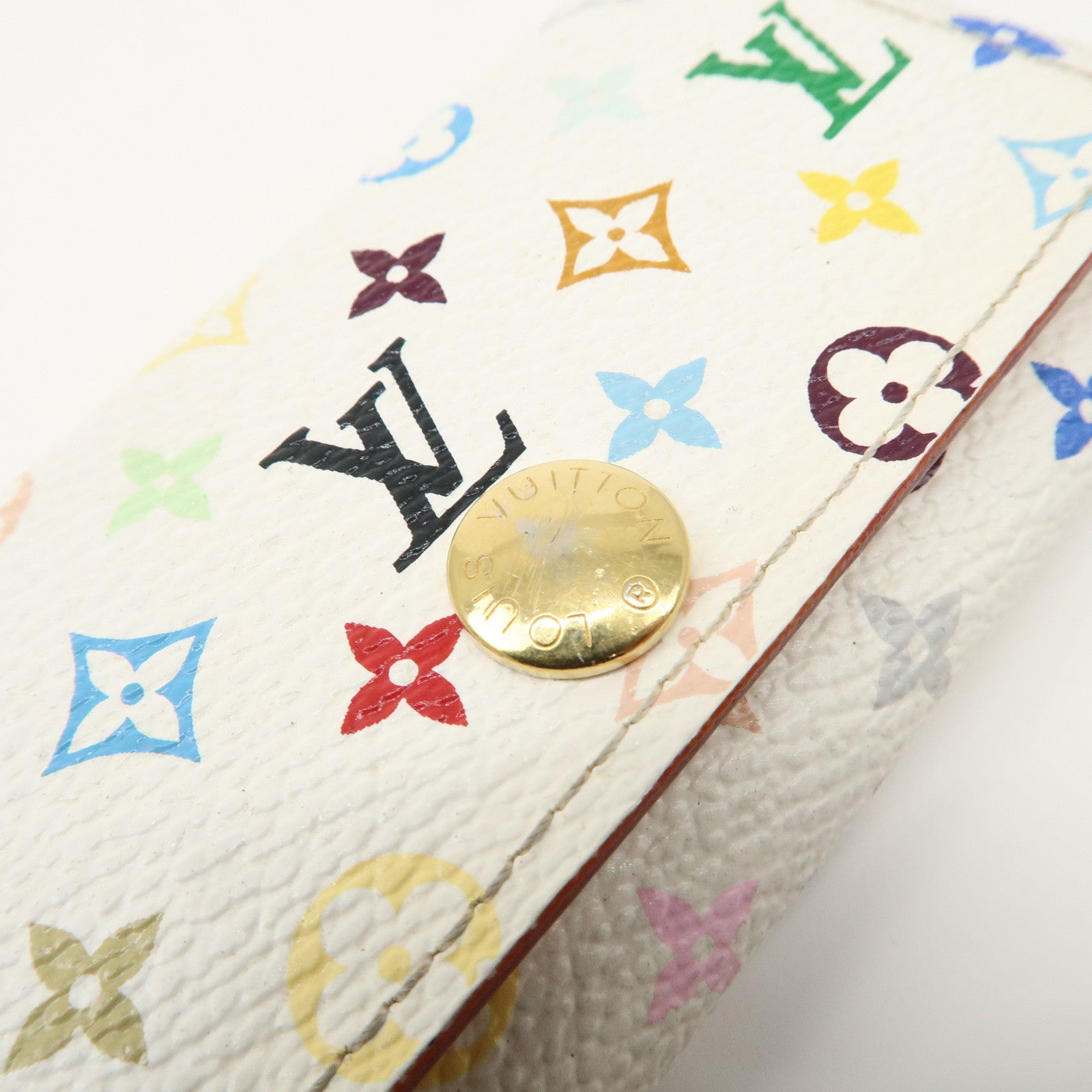 Louis Vuitton Monogram Multicolor Multiclés 4 Key Case Blanc M60043 Used