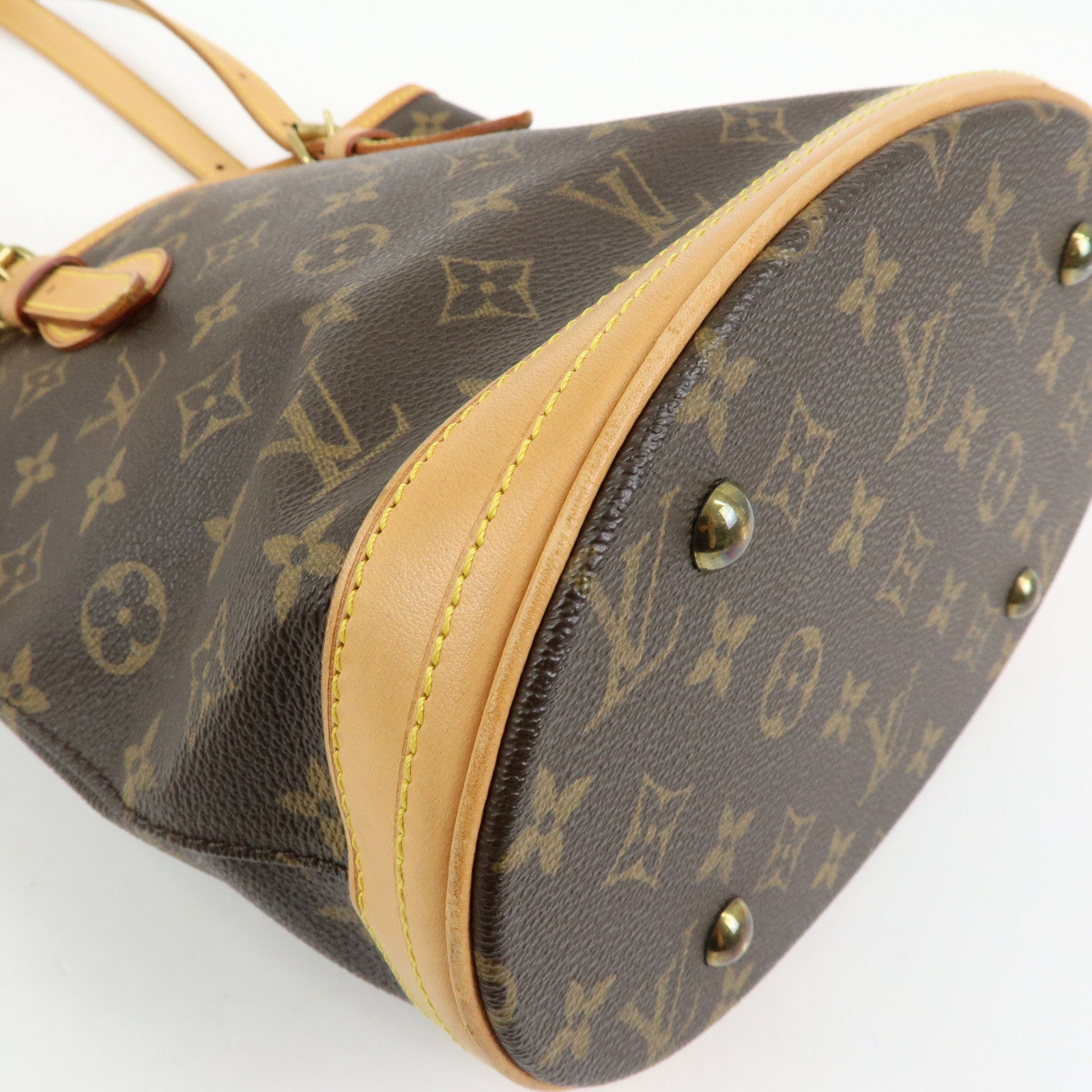 Louis Vuitton Monogram Canvas Bucket PM Hand Bag Brown M42238