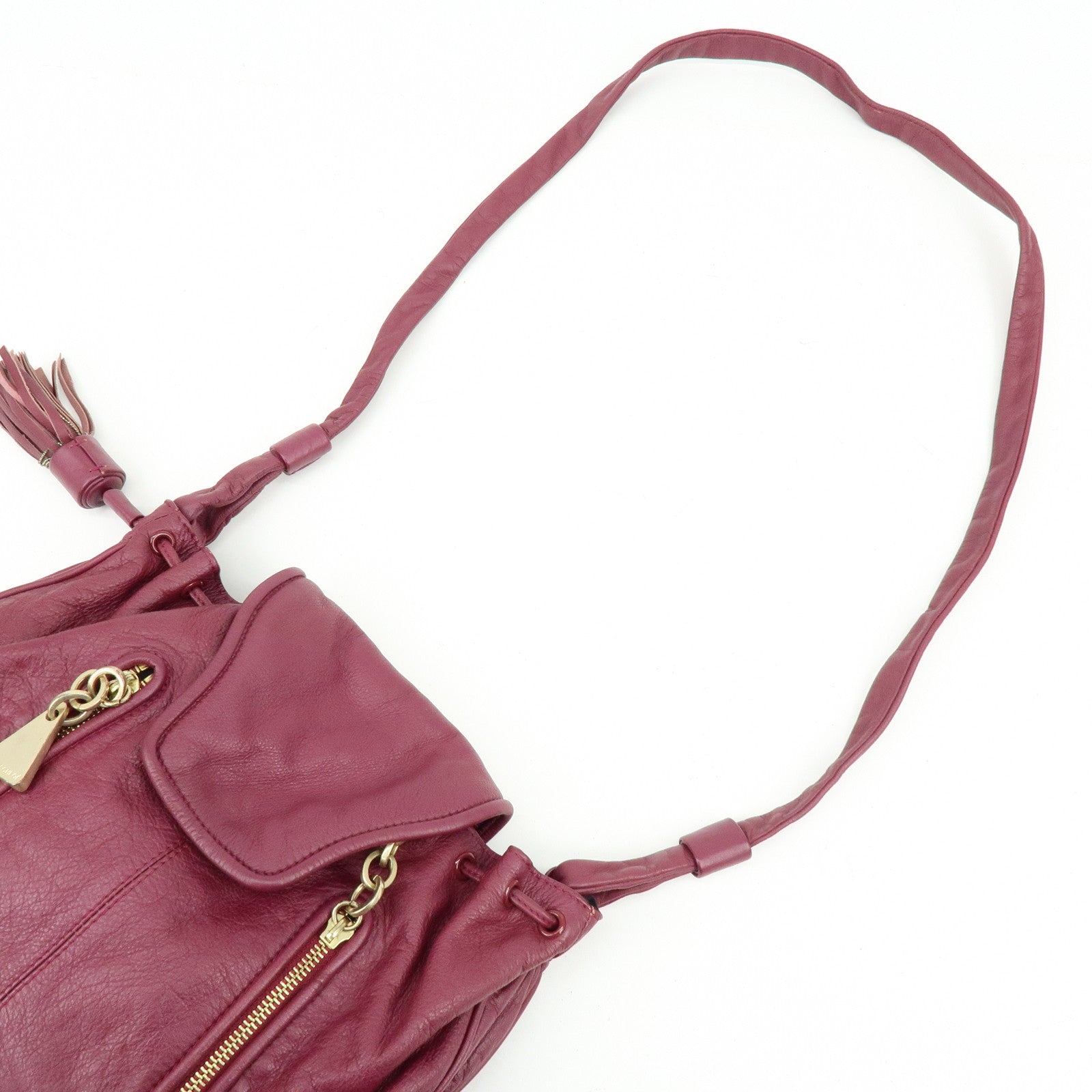 Chloe See By Chloe Leather Shoulder Bag Crossbody Bag Bordeaux