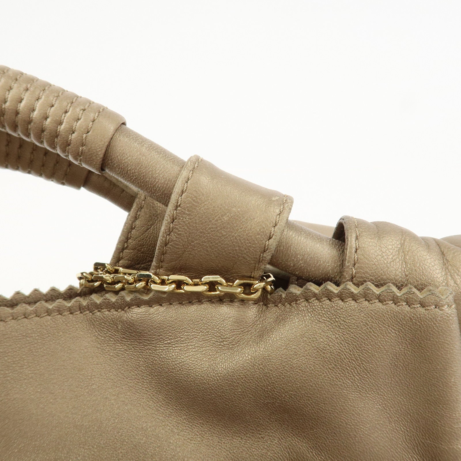 LOEWE Anagram Nappa Aire Leather Hand Bag Shoulder Bag Gold