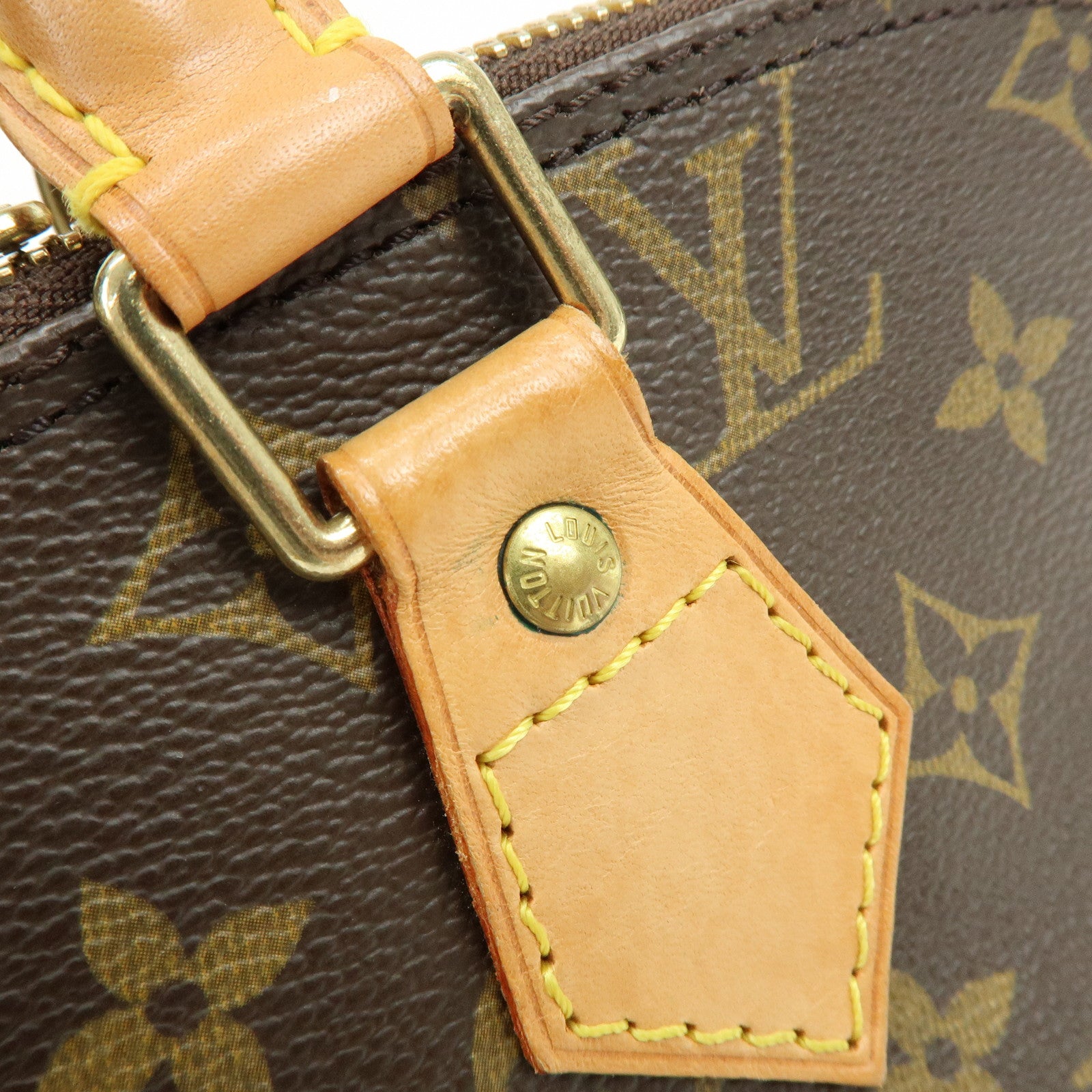 Louis Vuitton Monogram Alma Canvas Leather Hand Bag Brown M51130