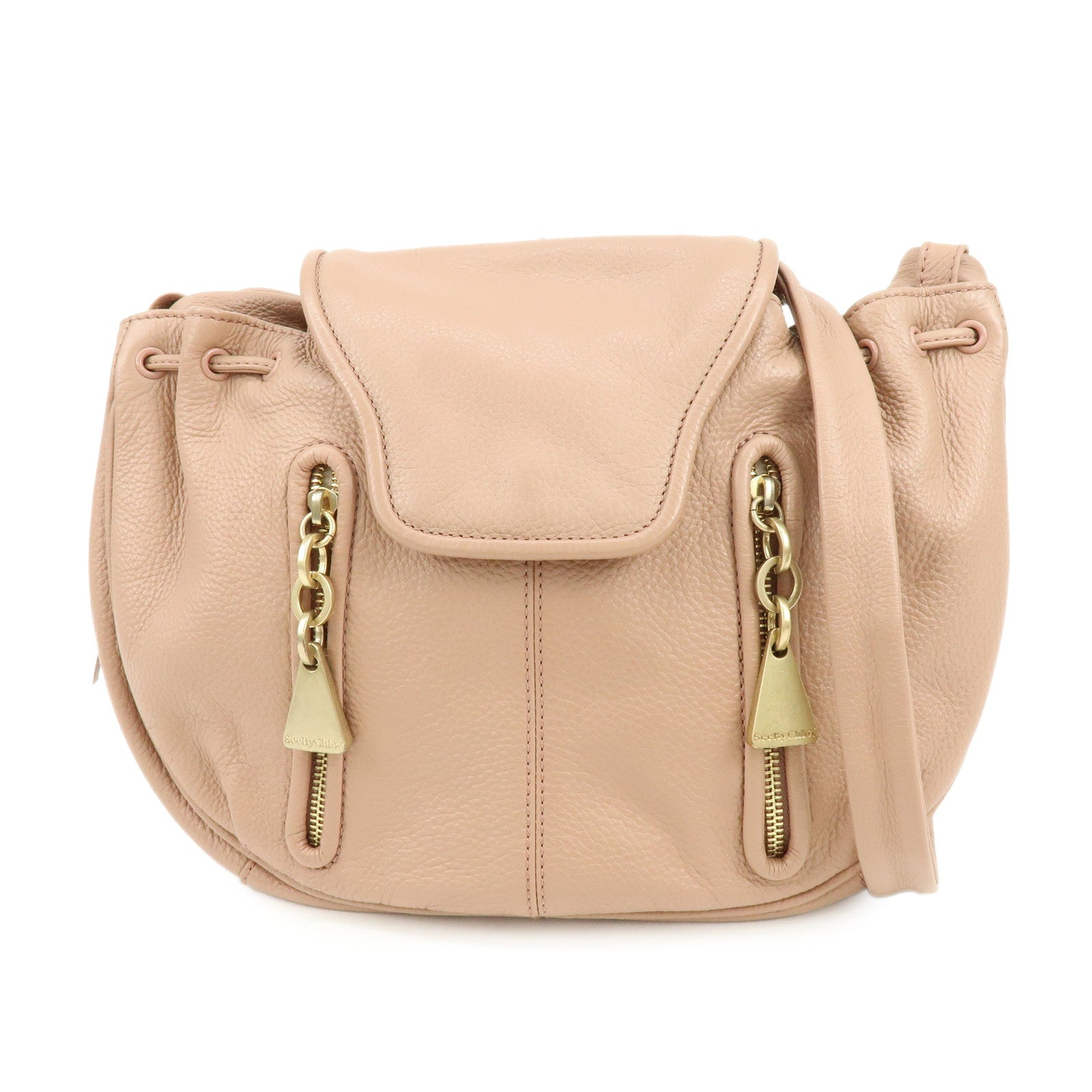 Chloe See By Chloe Leather Shoulder Bag Crossbody Bag Pink